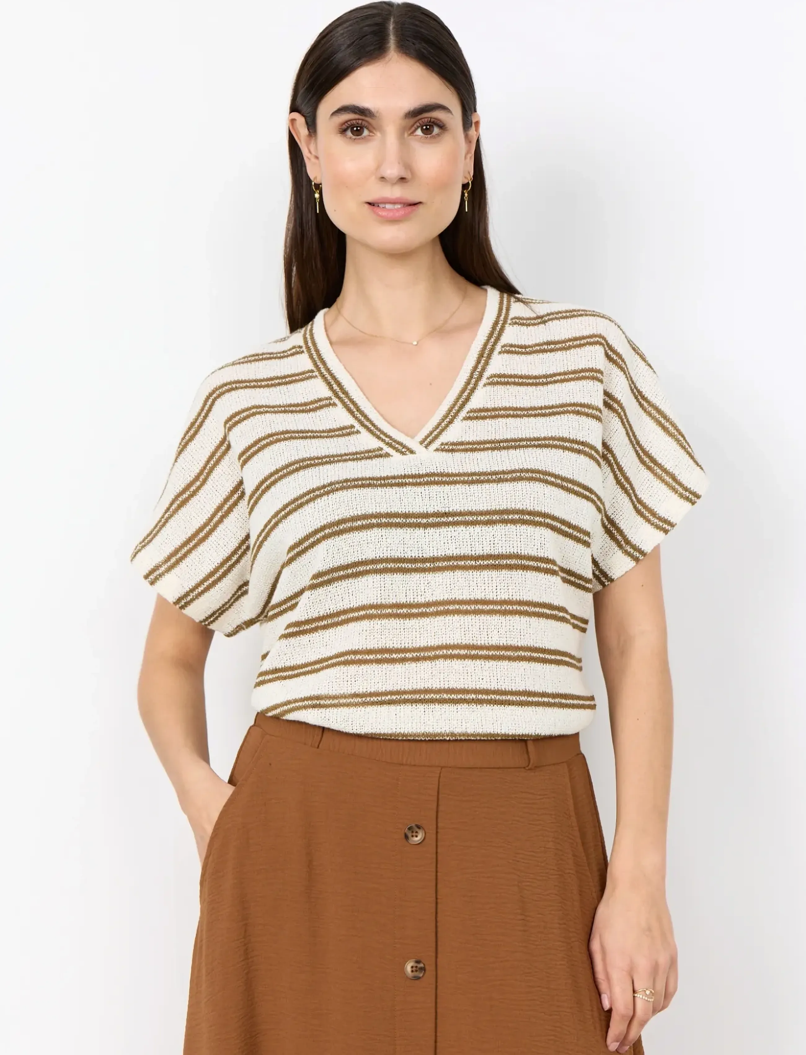 Soyaconcept SC-FREY - T-shirts - 7120 BUTTERNUT COMBI / brown