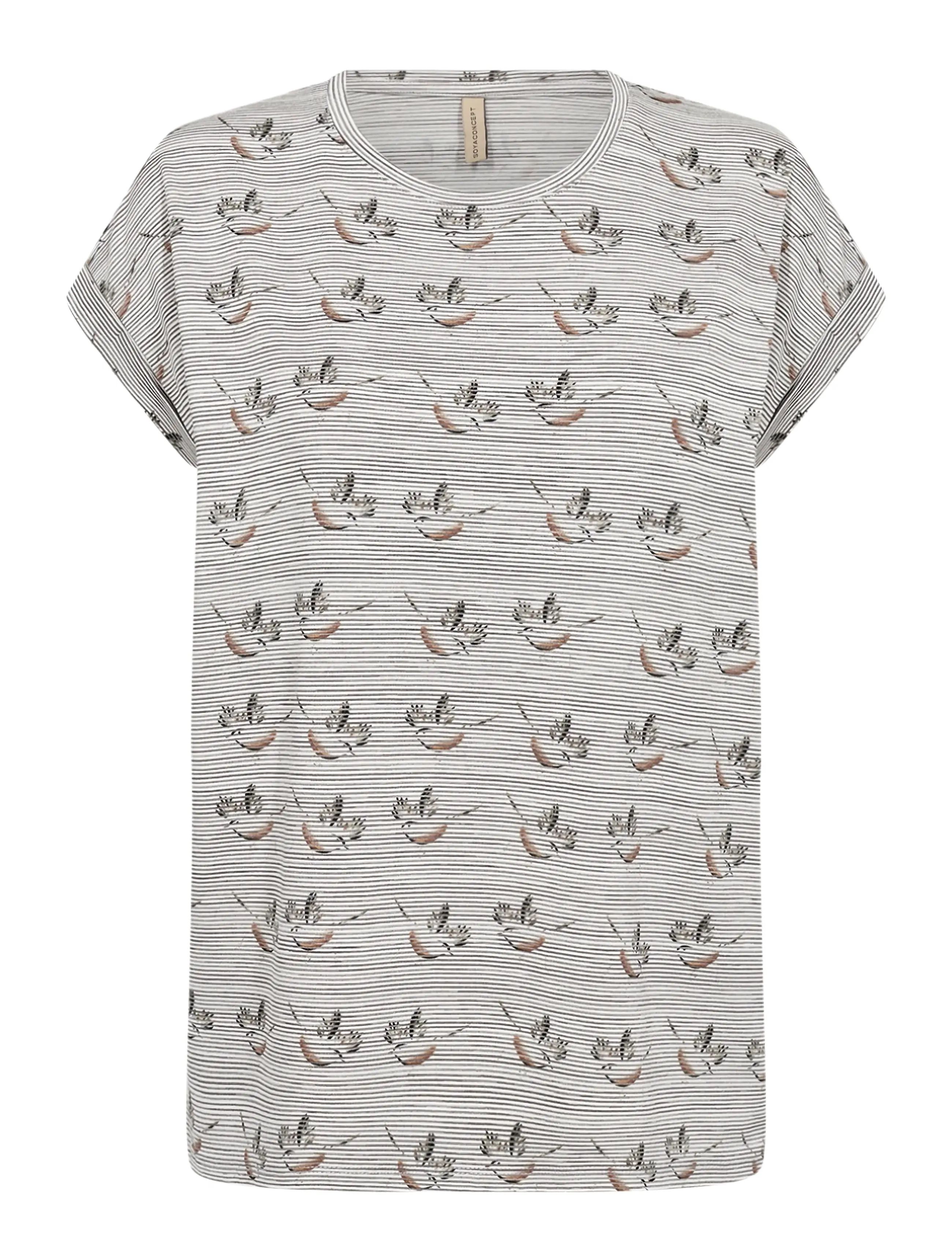 Soyaconcept SC-GALINA - T-shirts & Hauts - 8710 TOFFEE COMBI / grey