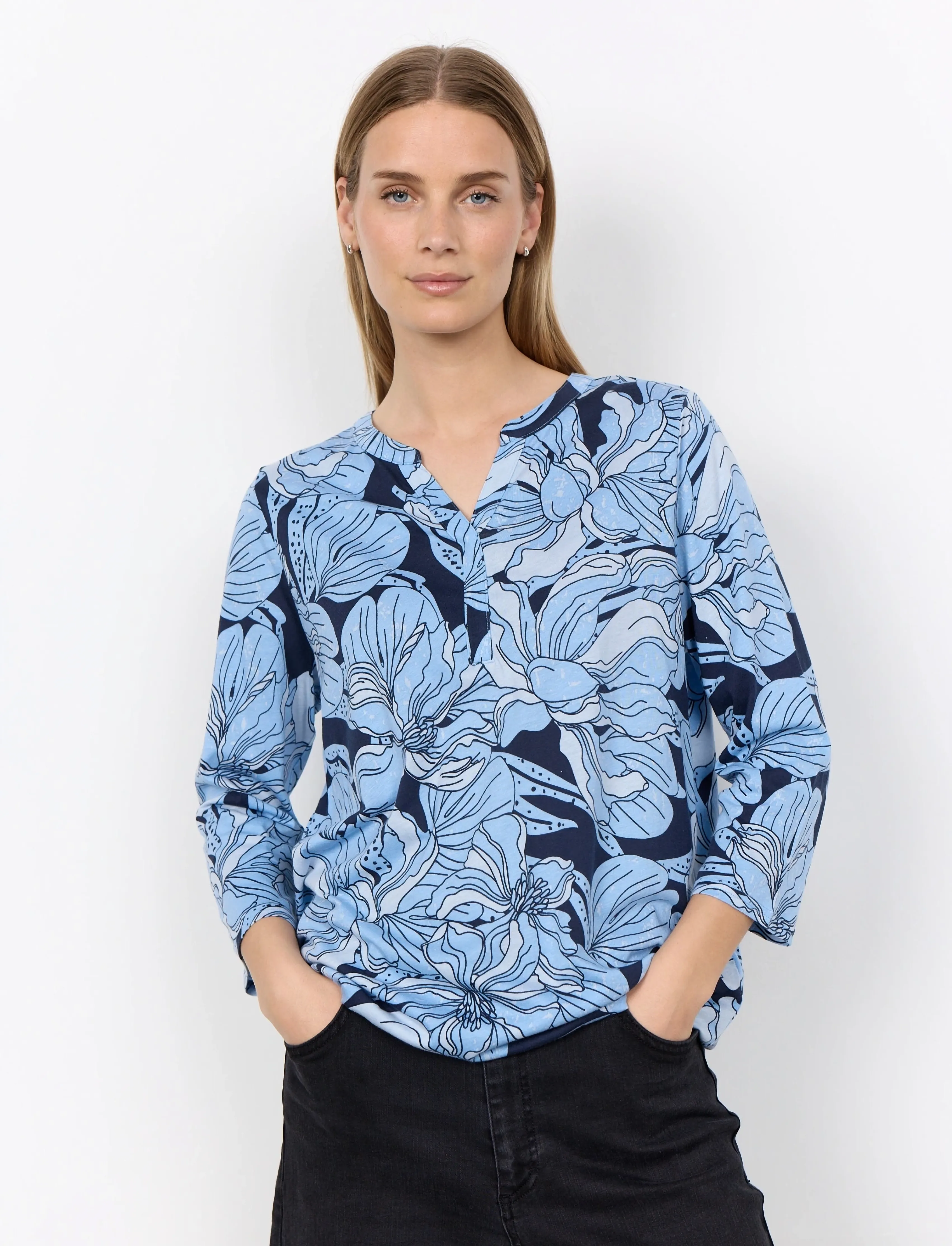 Soyaconcept SC-FELICITY AOP - Blusar - 6660 POLARIS STAR COMBI / blue