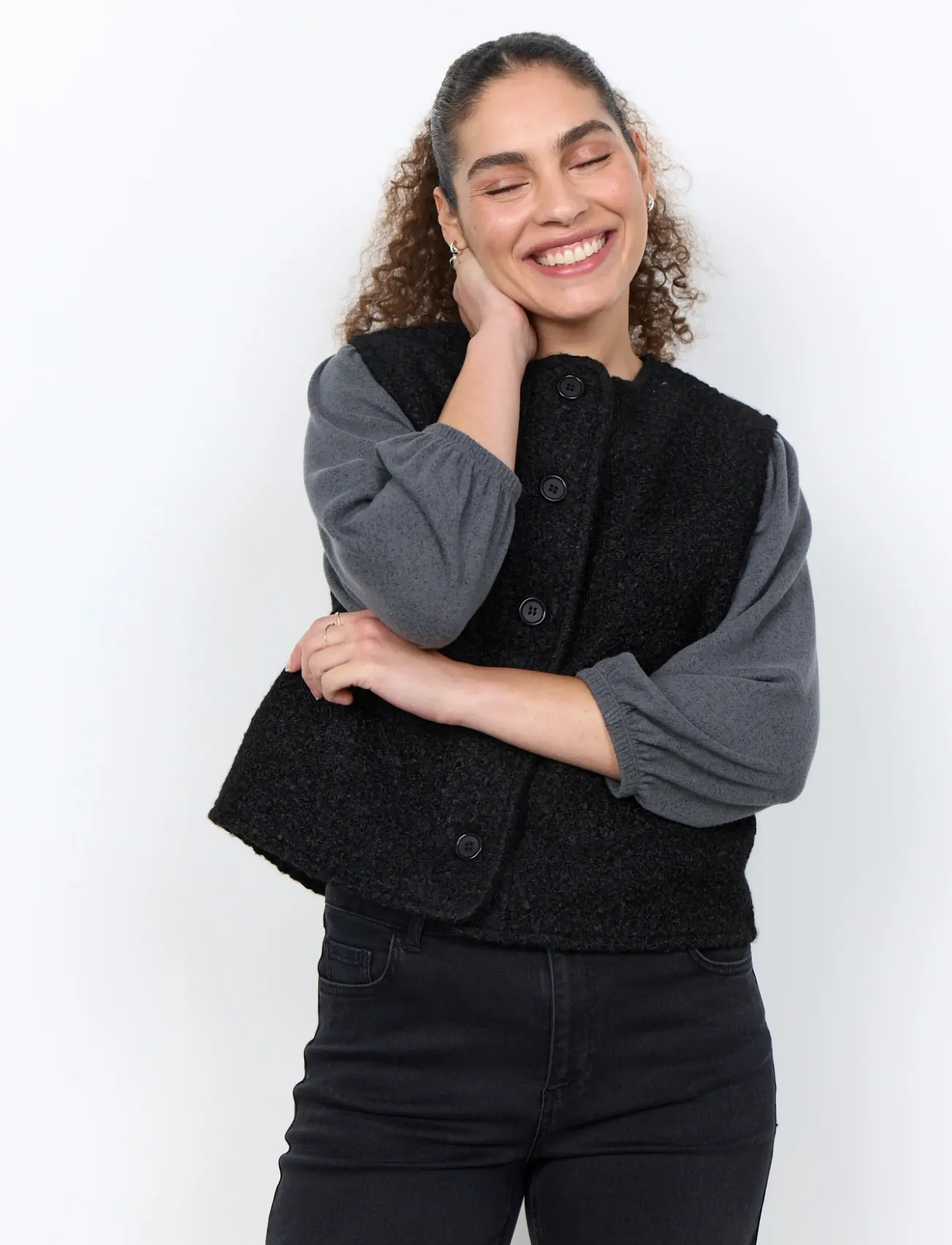 Soyaconcept Sc-Shaima, M, Westen, Schwarz - Fleece & Teddy Frauen