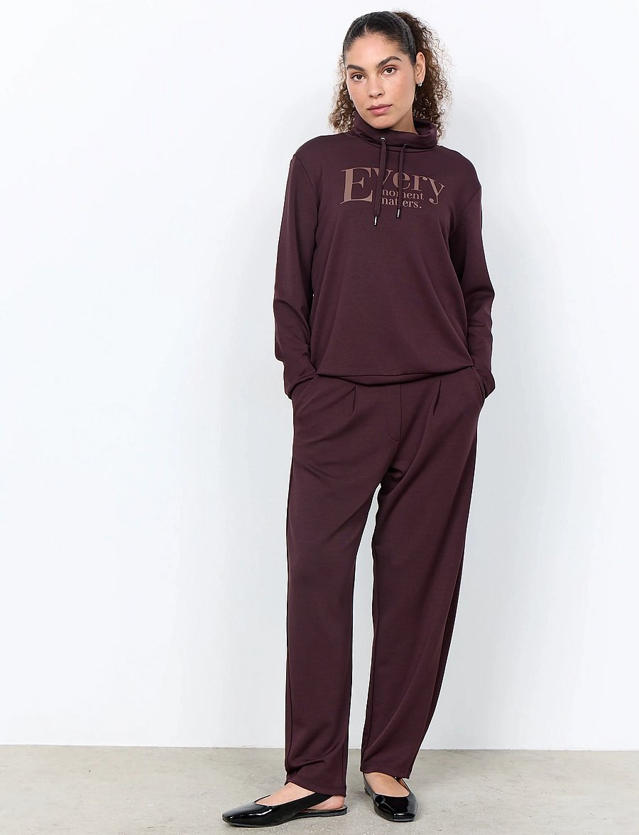 Soyaconcept - SC-BANU - raka byxor - 8980 chocolate plum - 0