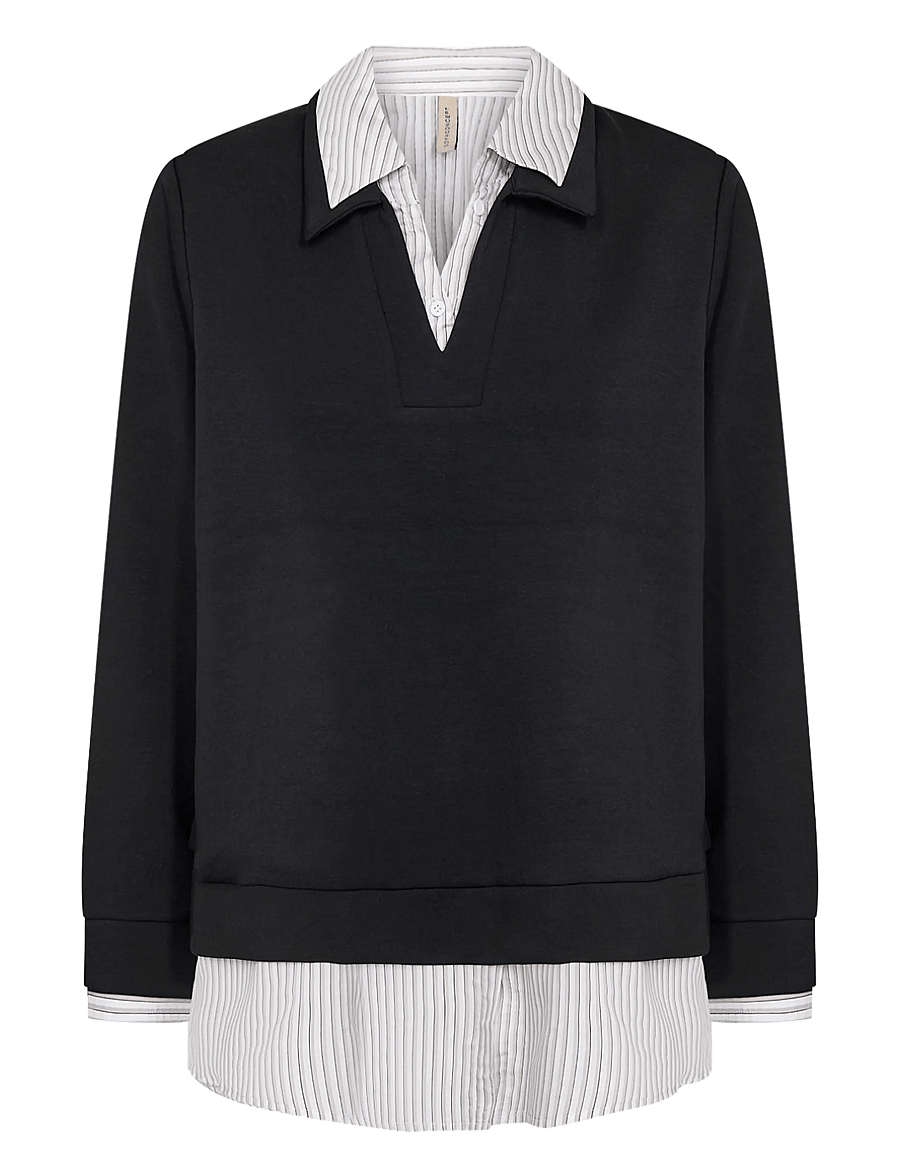 Soyaconcept - SC-BANU - langärmelige blusen - 9999 black combi - 0