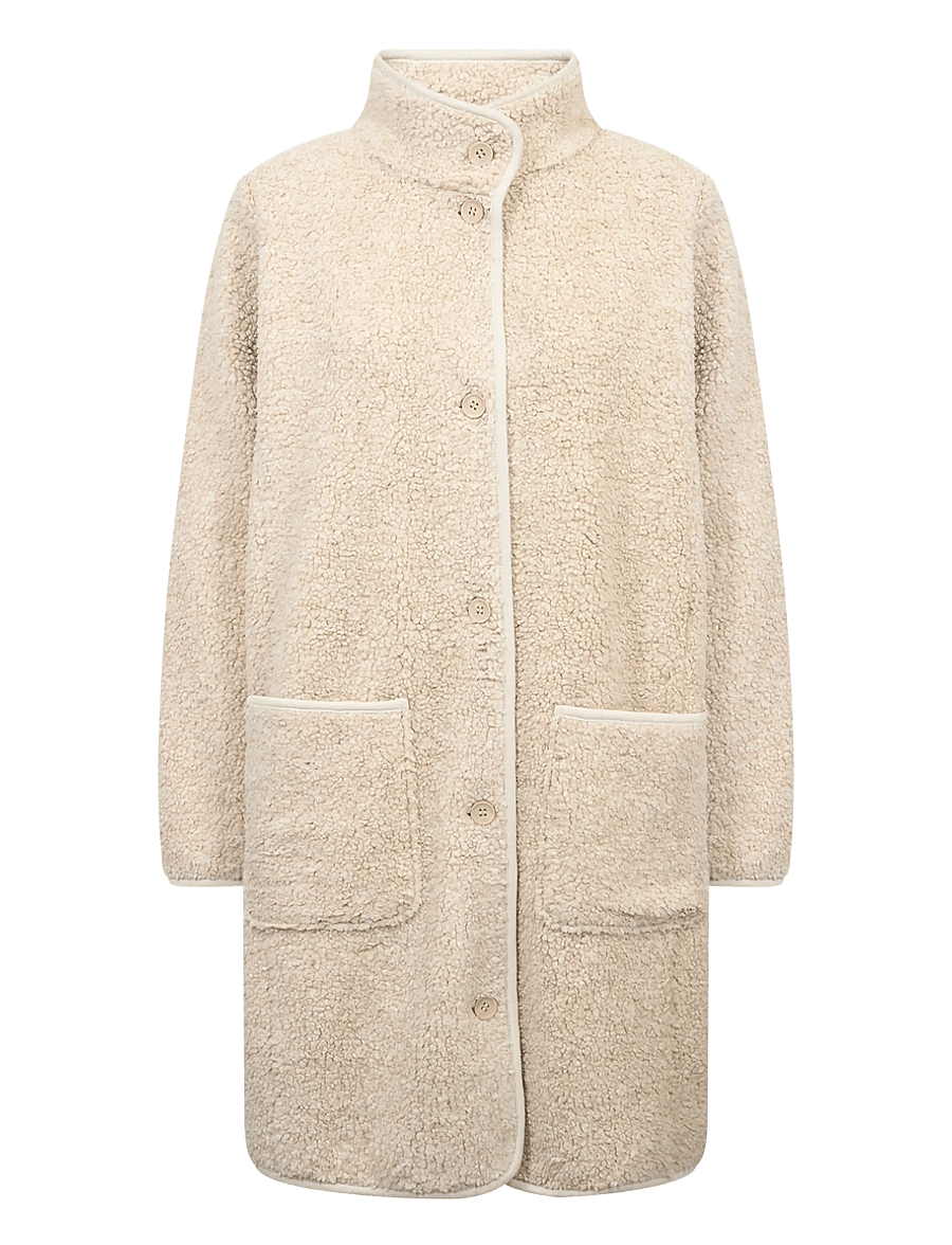 Soyaconcept - SC-GERTRUD - faux fur jakker - 91500 ligh sand melange combi - 0