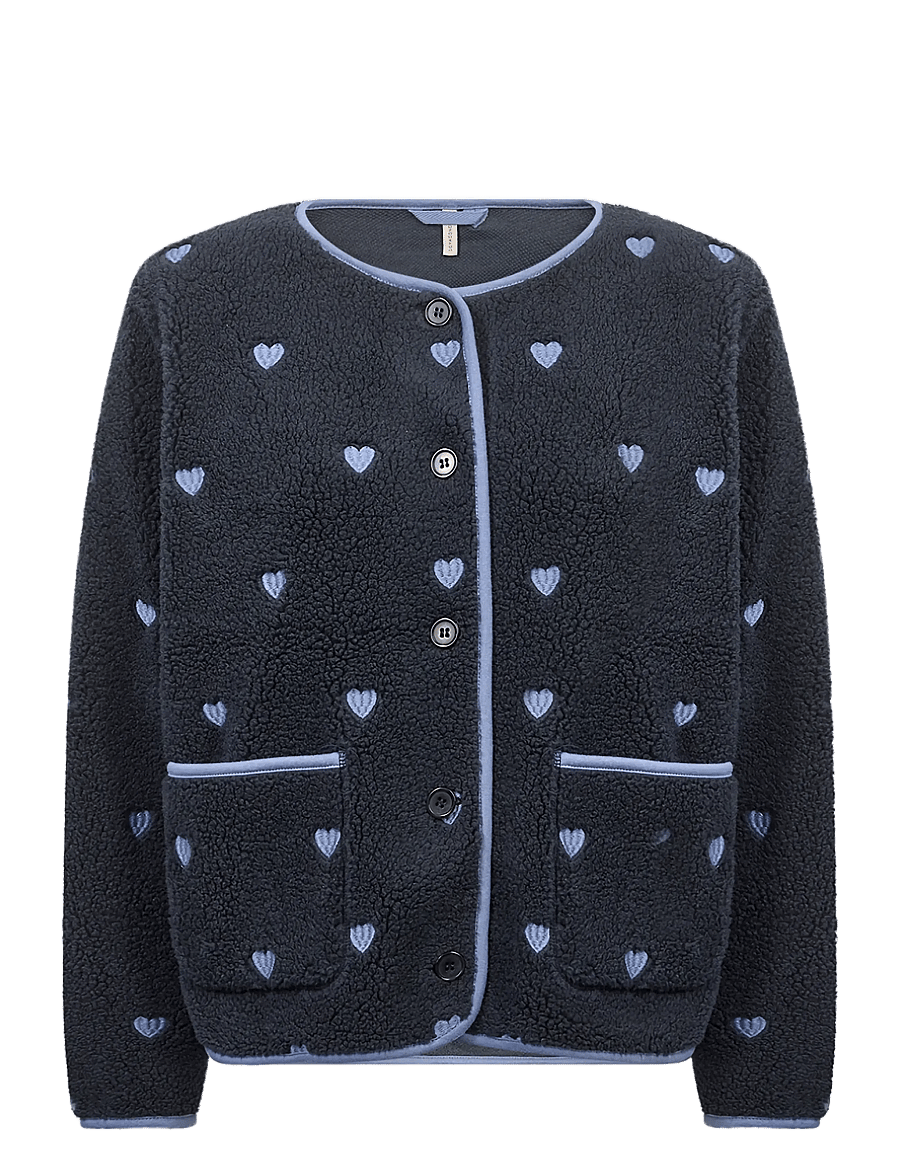 Soyaconcept - SC-HANNE - faux fur jakker - 6910 navy combi - 0