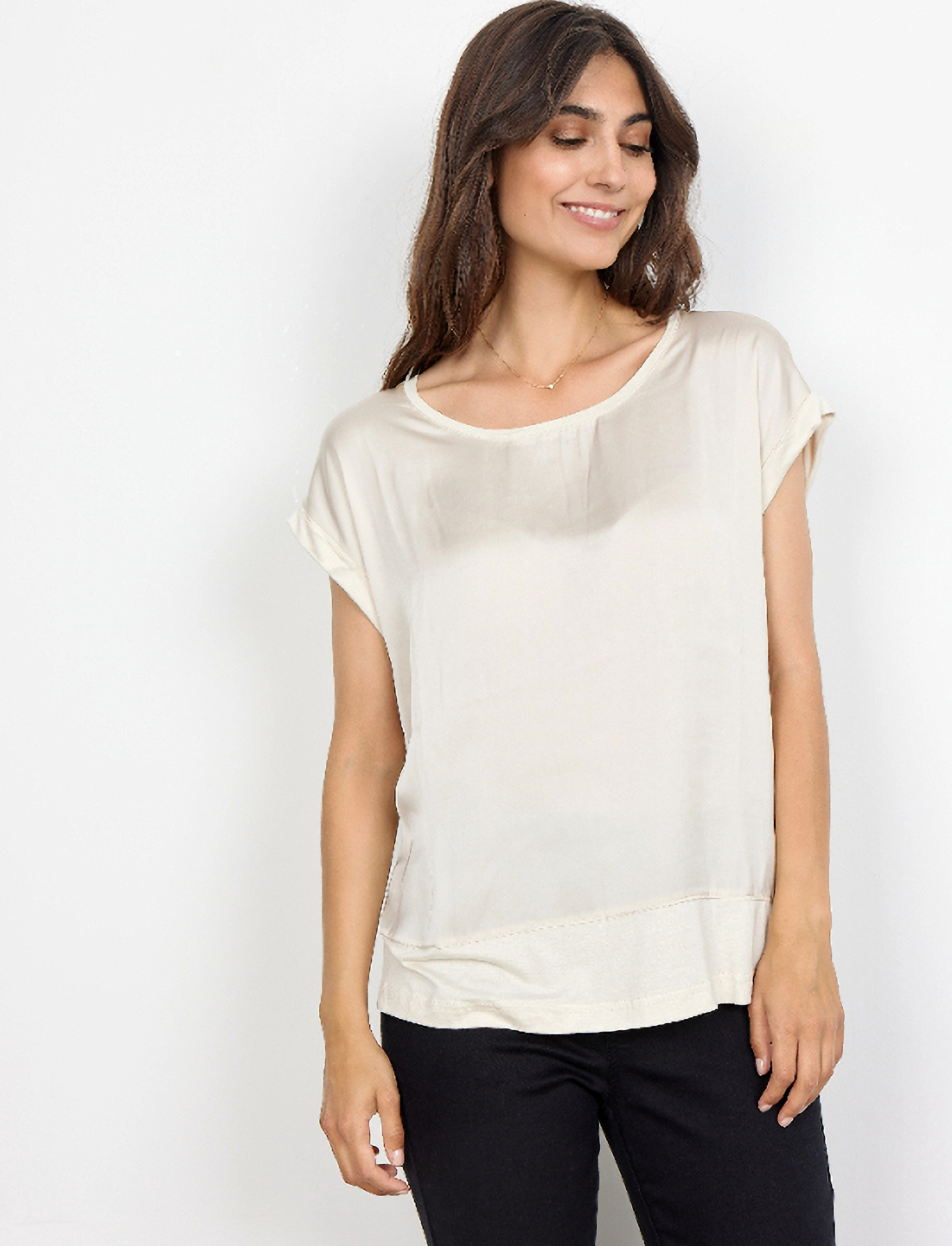 Soyaconcept Sc-Thilde, S, Blouses, Creme - Short-sleeved, Frauen