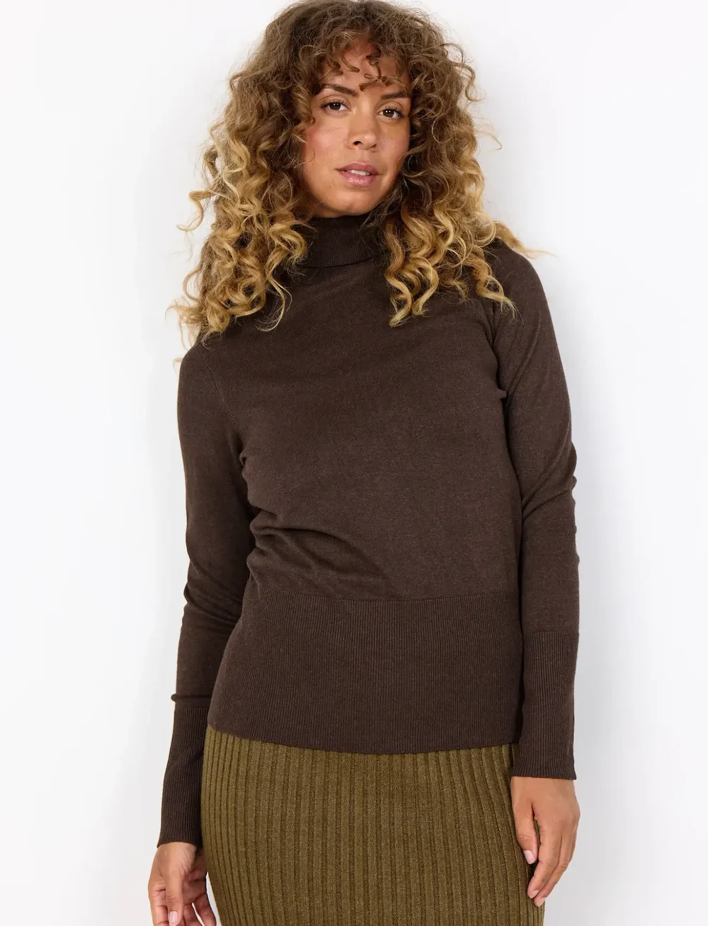 Soyaconcept - SC-DOLLIE - rollkragenpullover - 98694 hot fudge melange - 0