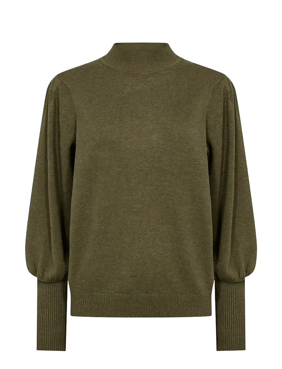 Soyaconcept - SC-DOLLIE - stickade tröjor - 97965 dark olive mel - 1