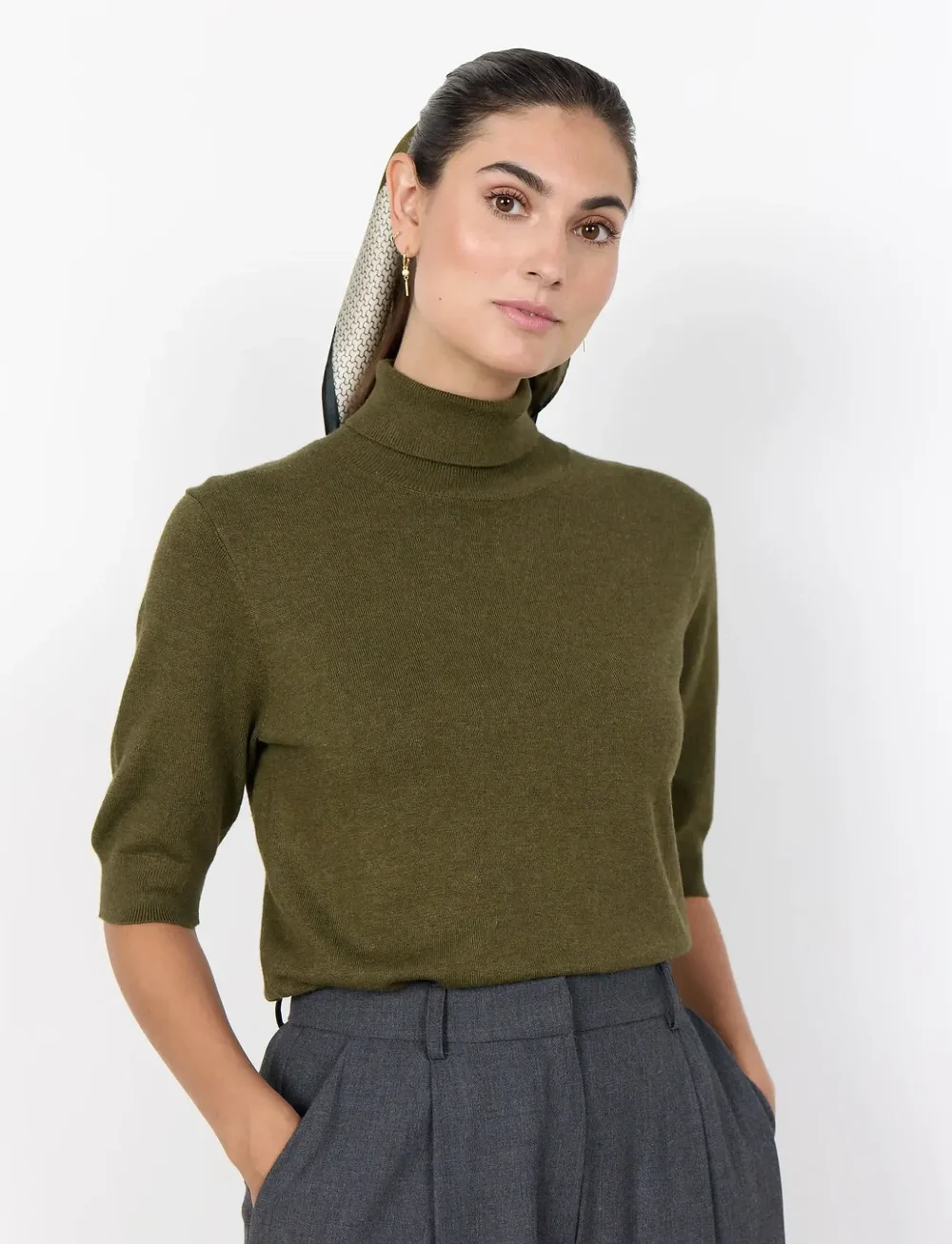 Soyaconcept - SC-DOLLIE - rollkragenpullover - 97965 dark olive mel - 0