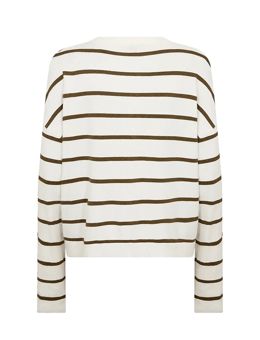 Soyaconcept - SC-DOLLIE STRIPE - strickjacken - 97230 misty olive mel combi - 1