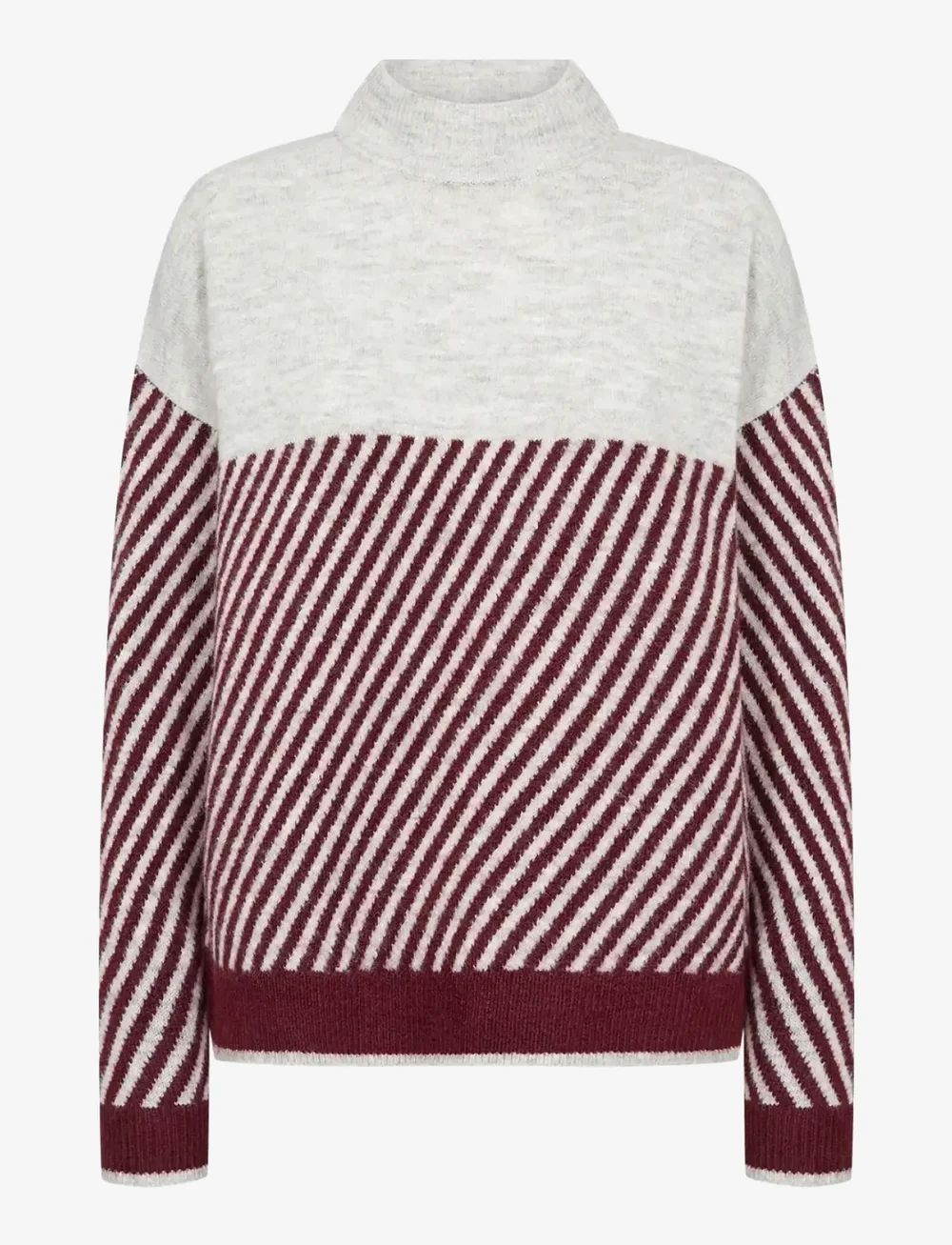 Soyaconcept - SC-NESSIE STRIPE - striktrøjer - 94850c dark red mel combi - 1