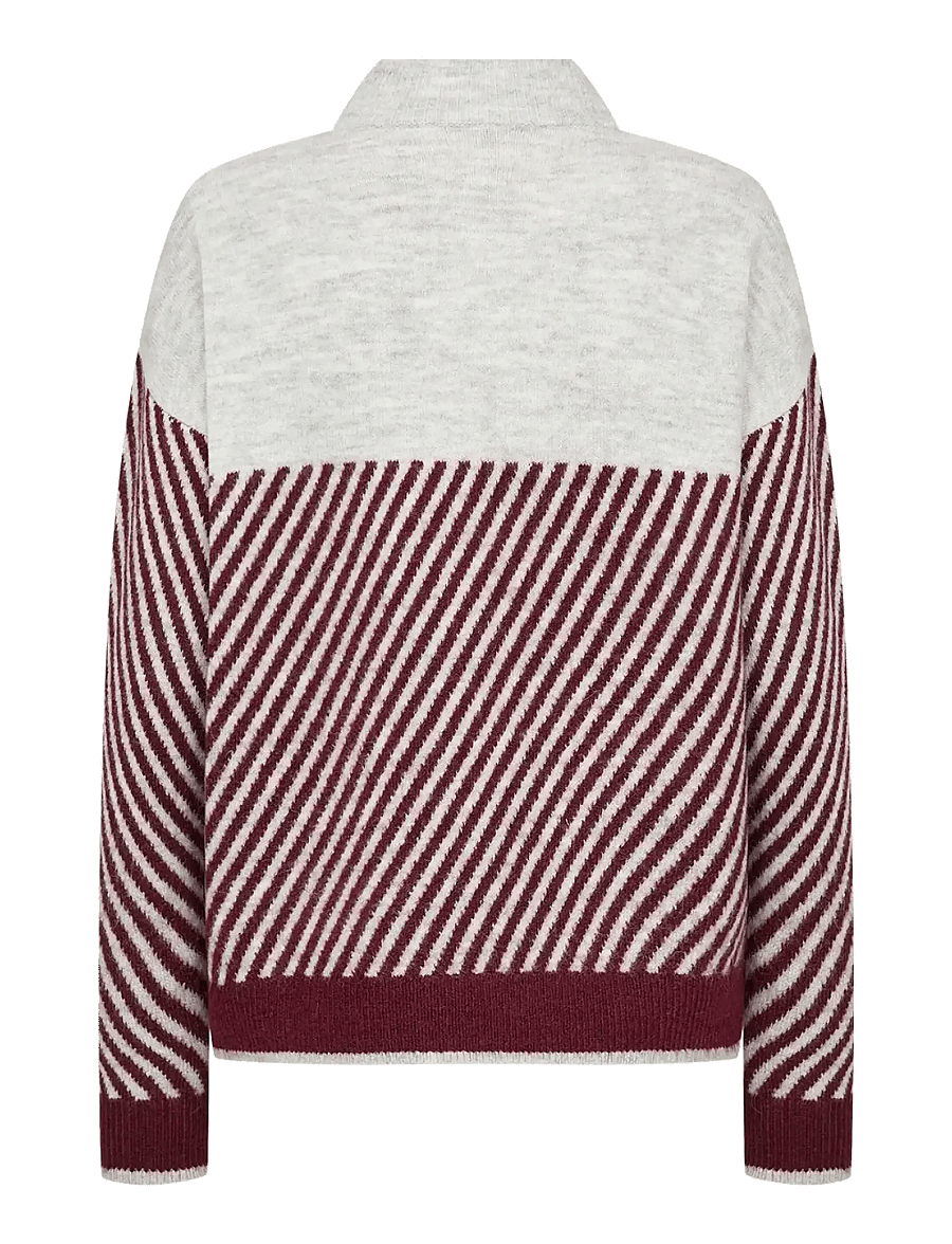 Soyaconcept - SC-NESSIE STRIPE - pullover - 94850c dark red mel combi - 2