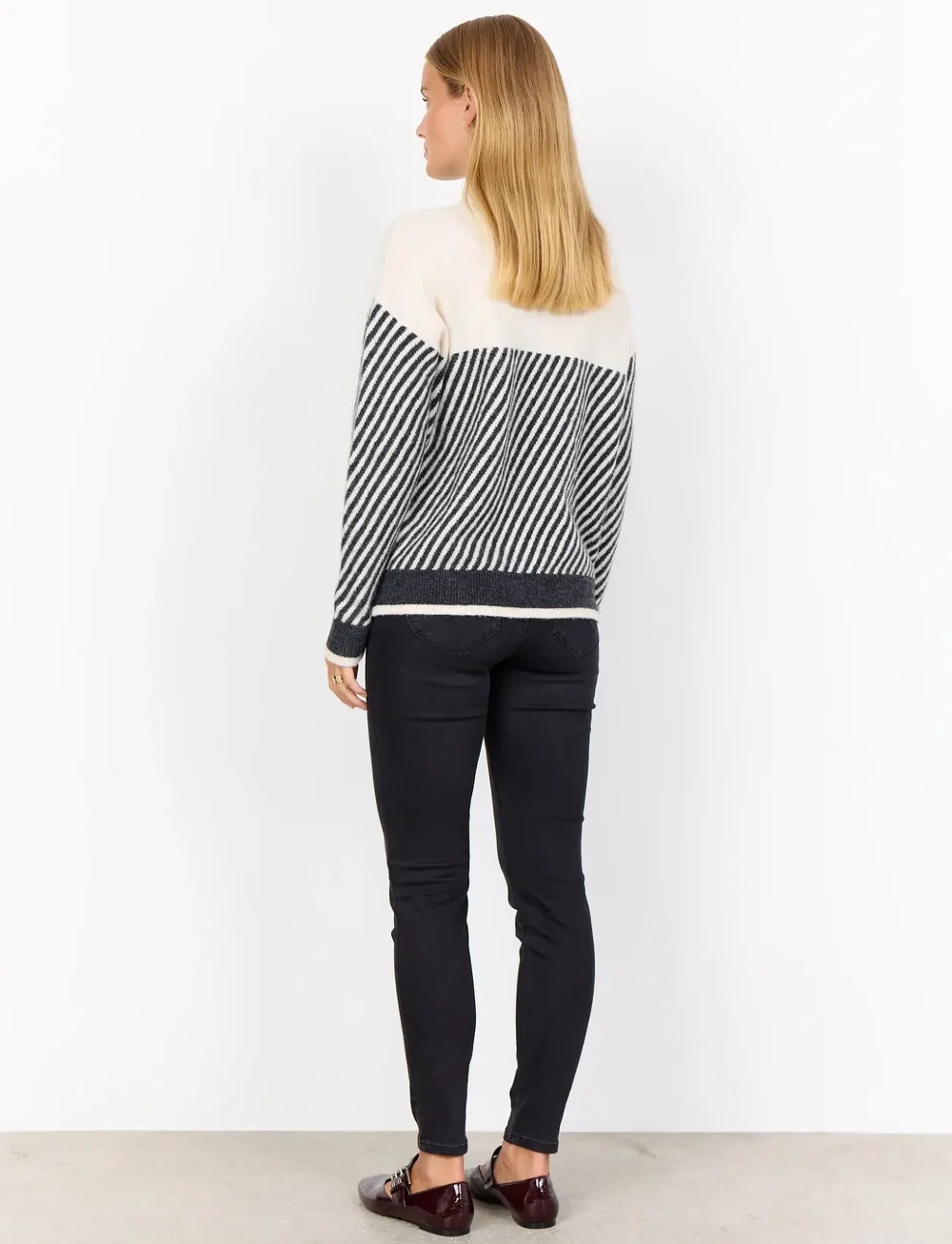 Soyaconcept - SC-NESSIE STRIPE - striktrøjer - 91620 cream melange combi - 3