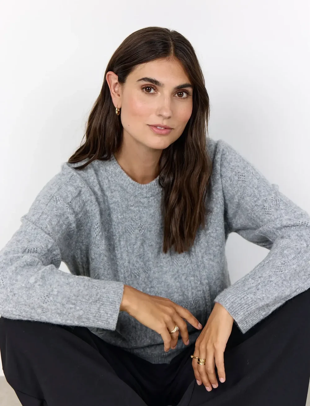 Soyaconcept - SC-VIKI - striktrøjer - 99470 med. grey melange - 0