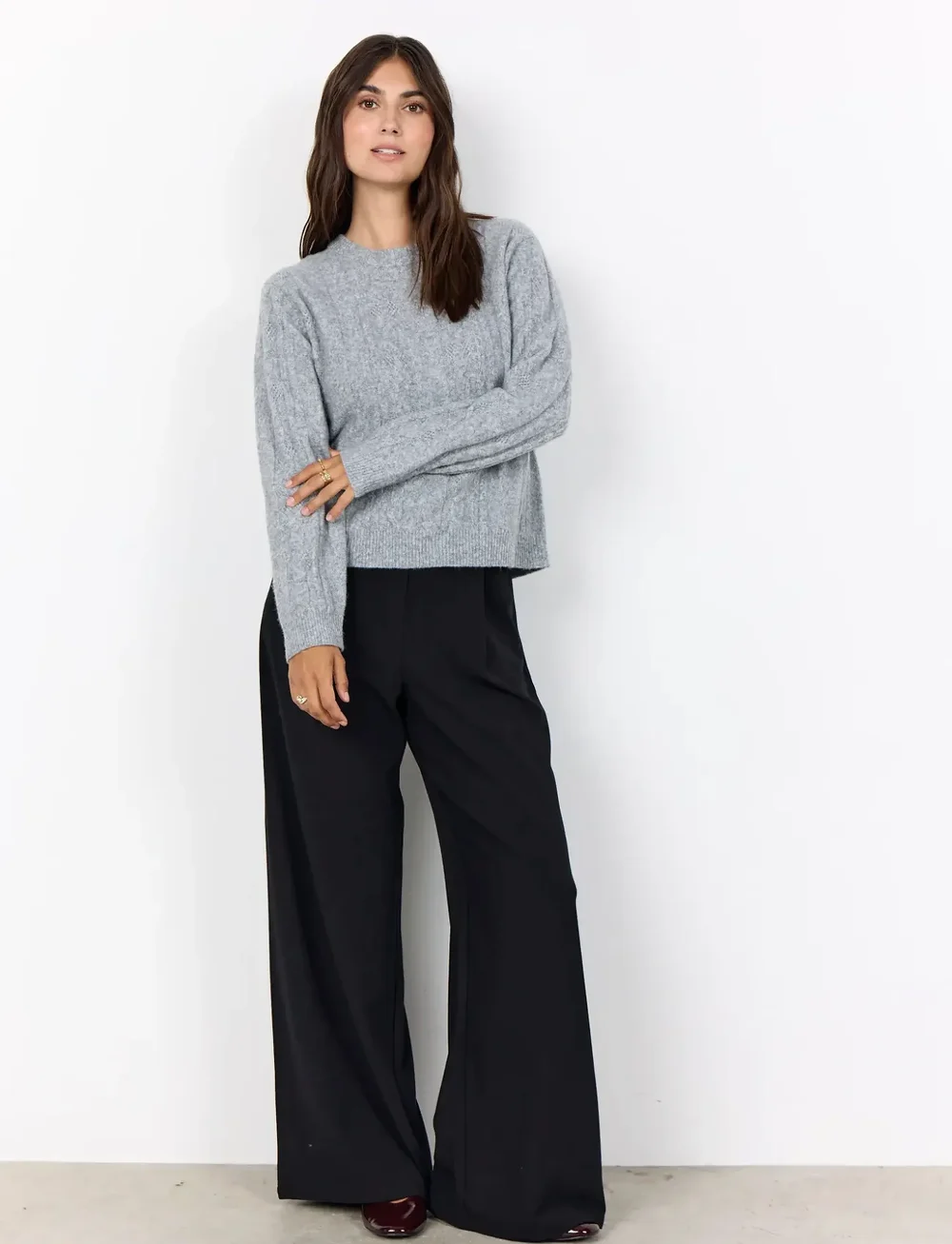 Soyaconcept - SC-VIKI - striktrøjer - 99470 med. grey melange - 3