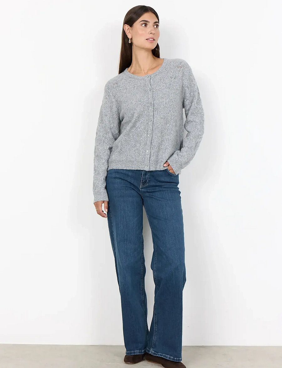 Soyaconcept - SC-VIKI - hnepptar peysur - 99470 med. grey melange - 4
