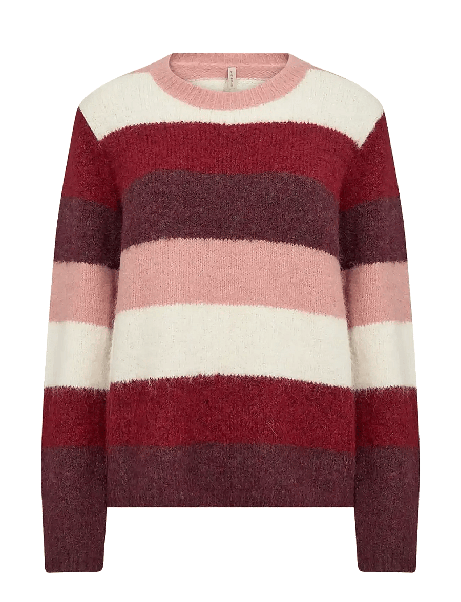 Soyaconcept - SC-ILENE - gebreide truien - 94850c dark red mel combi - 1