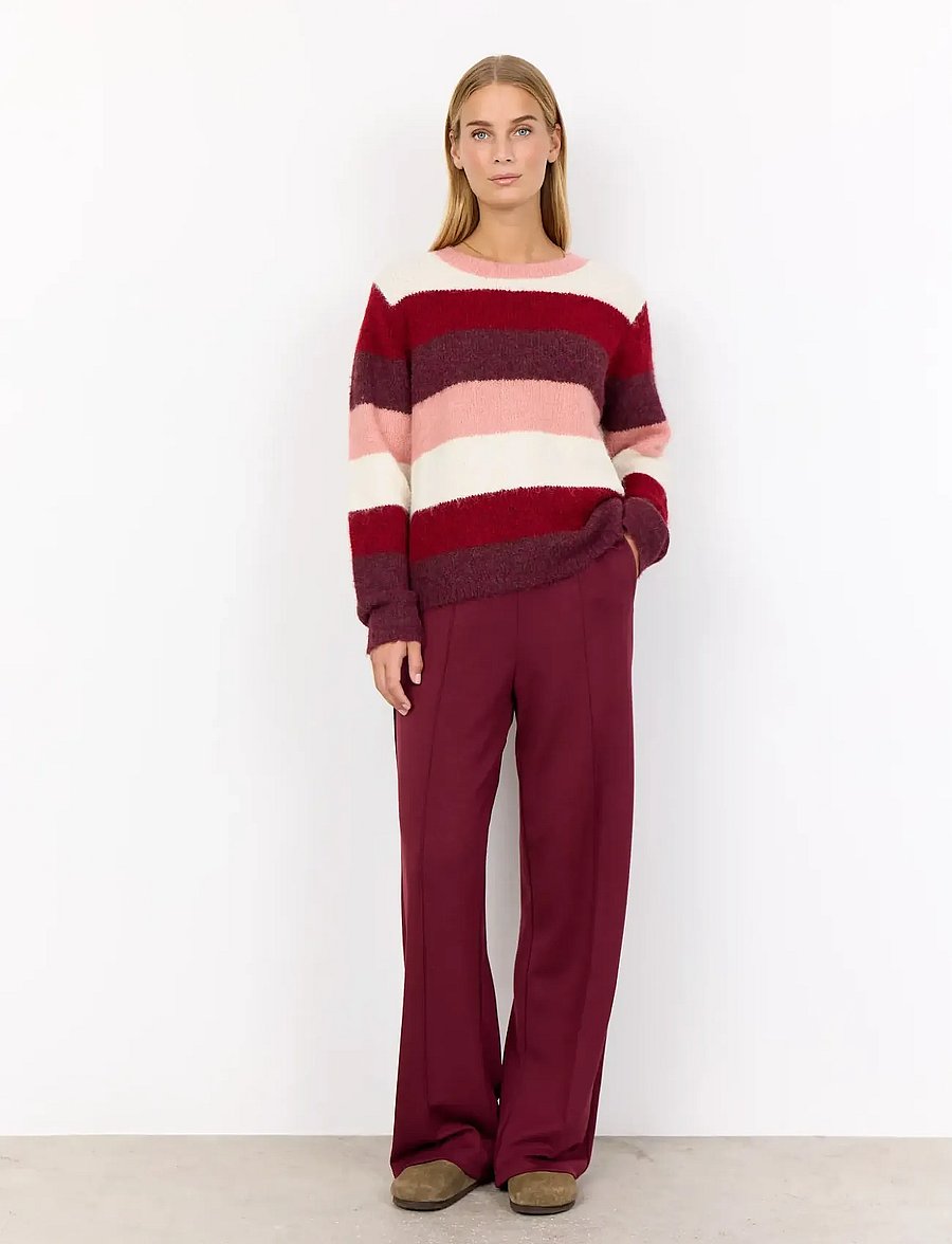 Soyaconcept - SC-ILENE - gebreide truien - 94850c dark red mel combi - 4