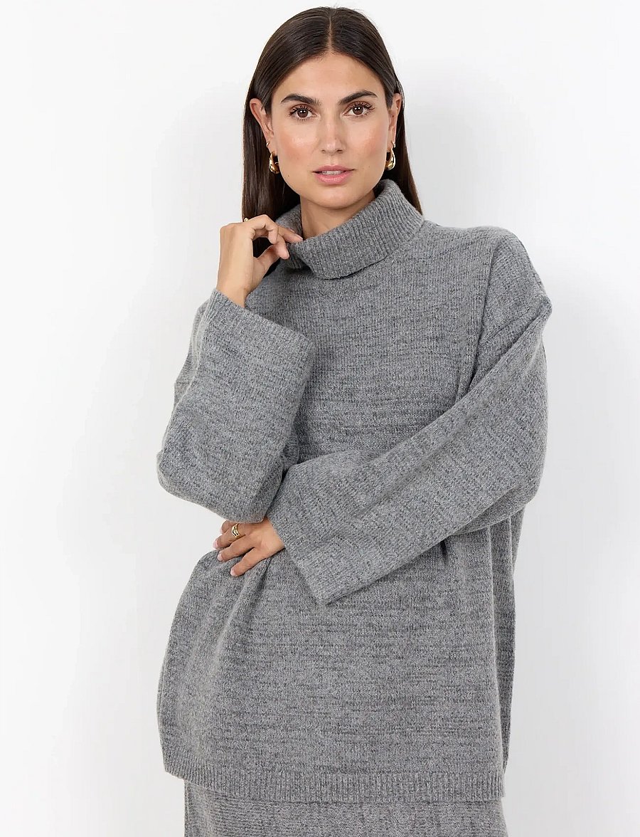 Soyaconcept - SC-VIDA - rullekraver - 99470 med. grey melange - 0