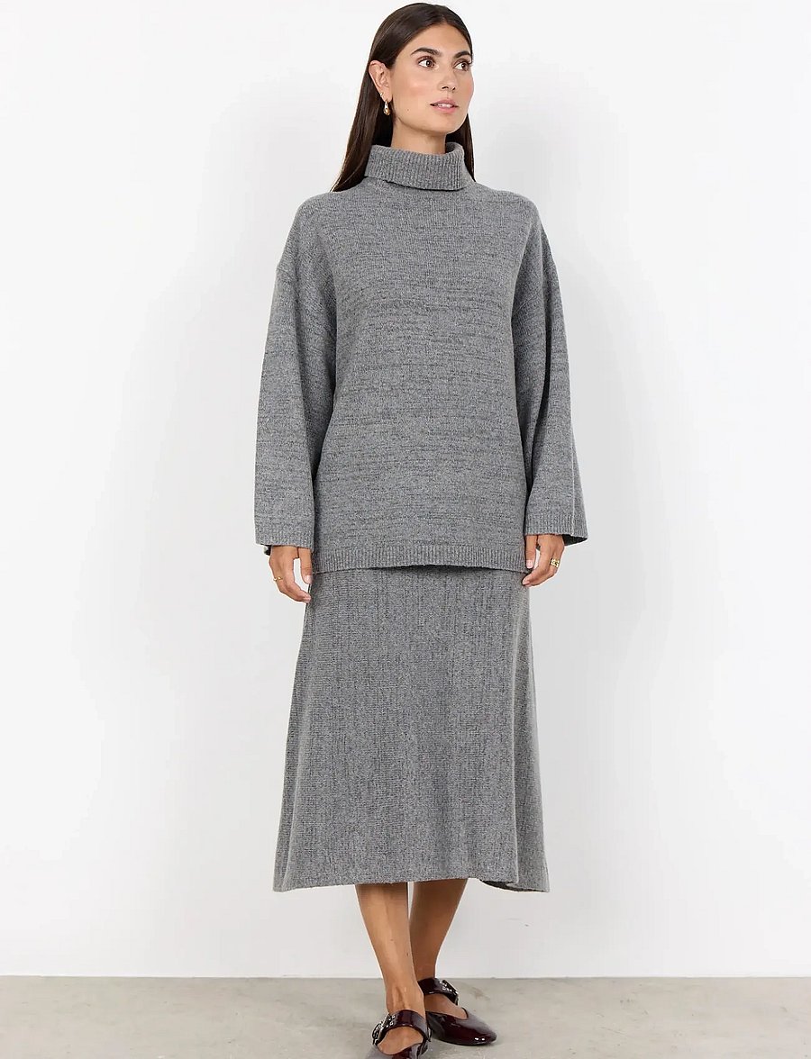 Soyaconcept - SC-VIDA - rullekraver - 99470 med. grey melange - 4