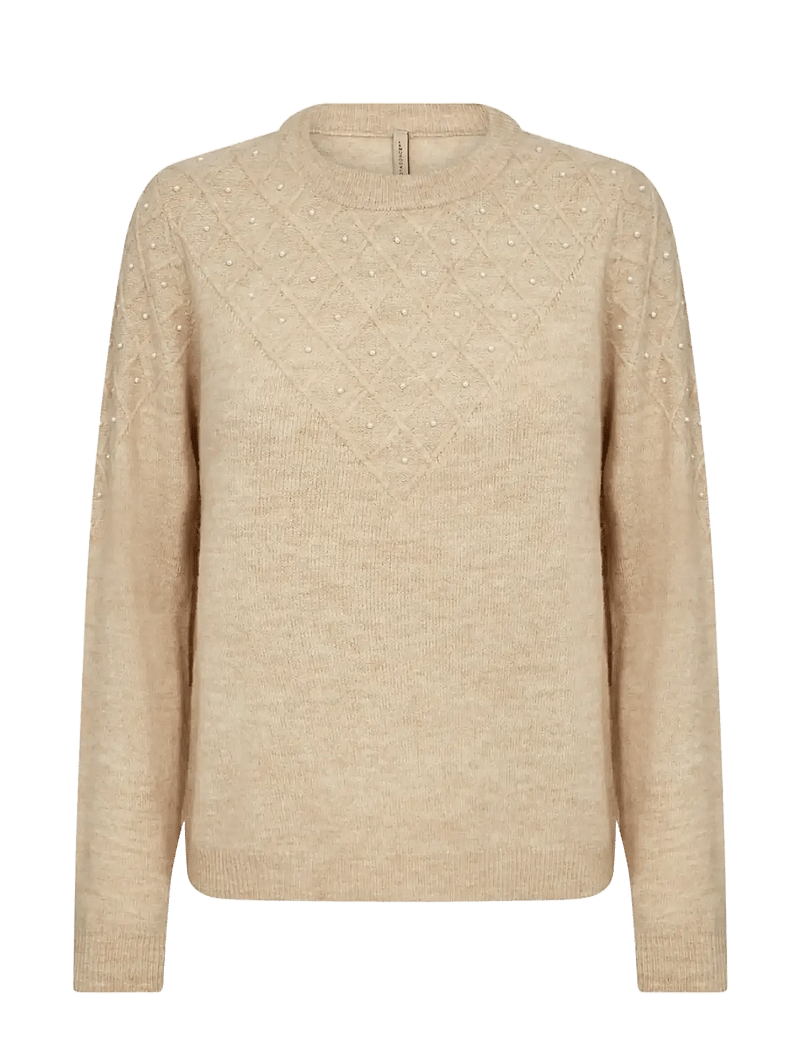 Soyaconcept - SC-NESSIE - stickade tröjor - 98008 sand melange - 1