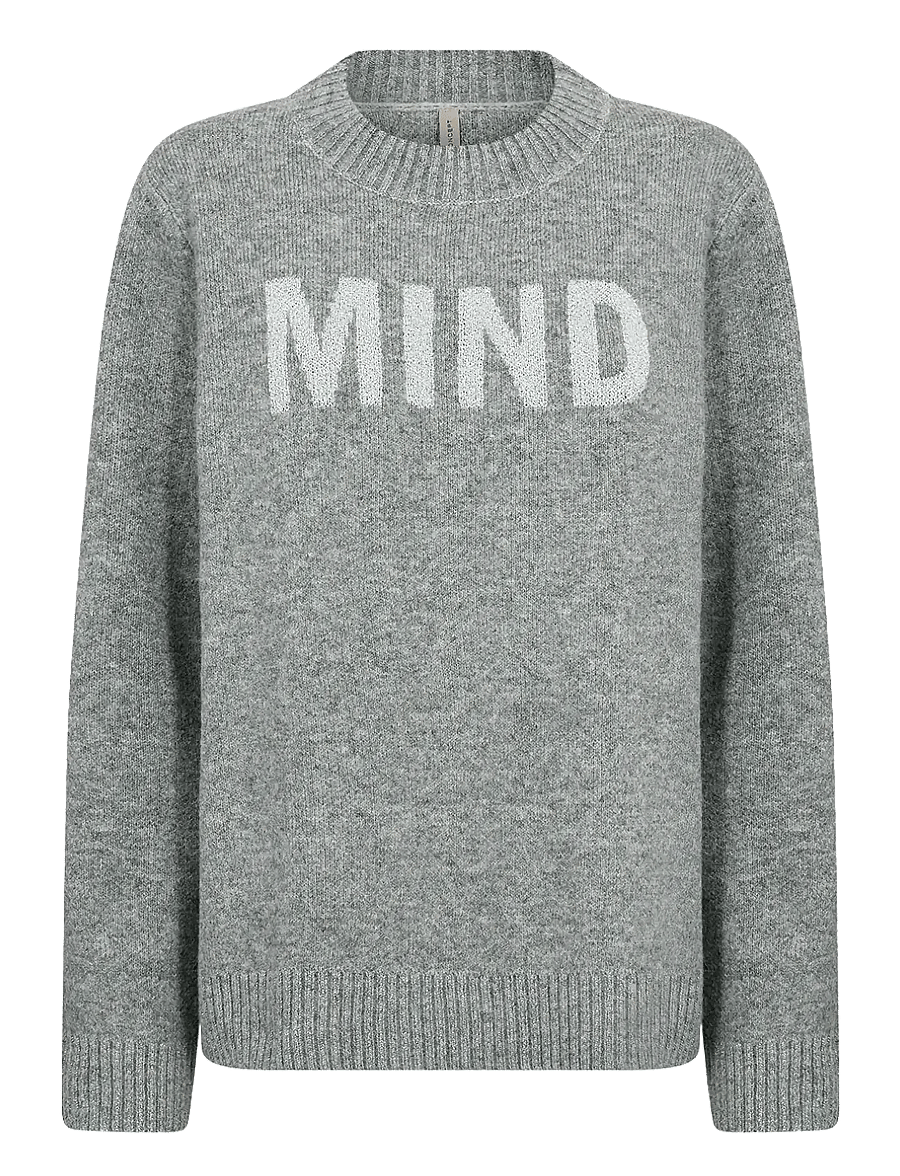 Soyaconcept - SC-AUDREY - stickade tröjor - 99470 med. grey melange combi - 1