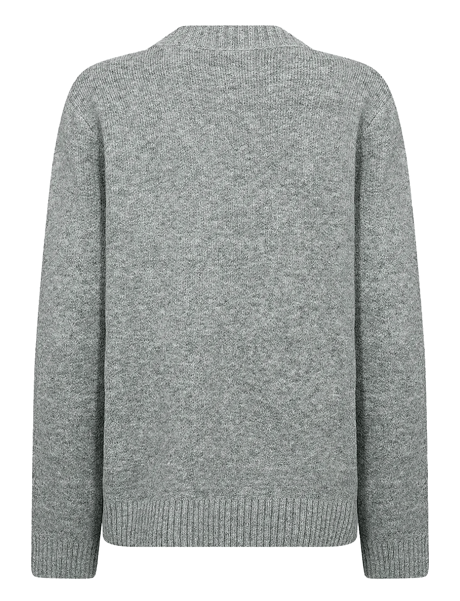 Soyaconcept - SC-AUDREY - stickade tröjor - 99470 med. grey melange combi - 2