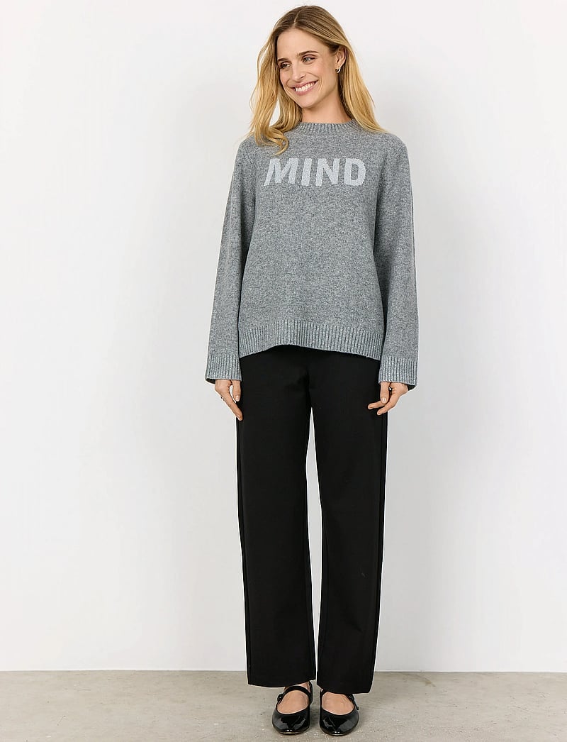 Soyaconcept - SC-AUDREY - striktrøjer - 99470 med. grey melange combi - 3