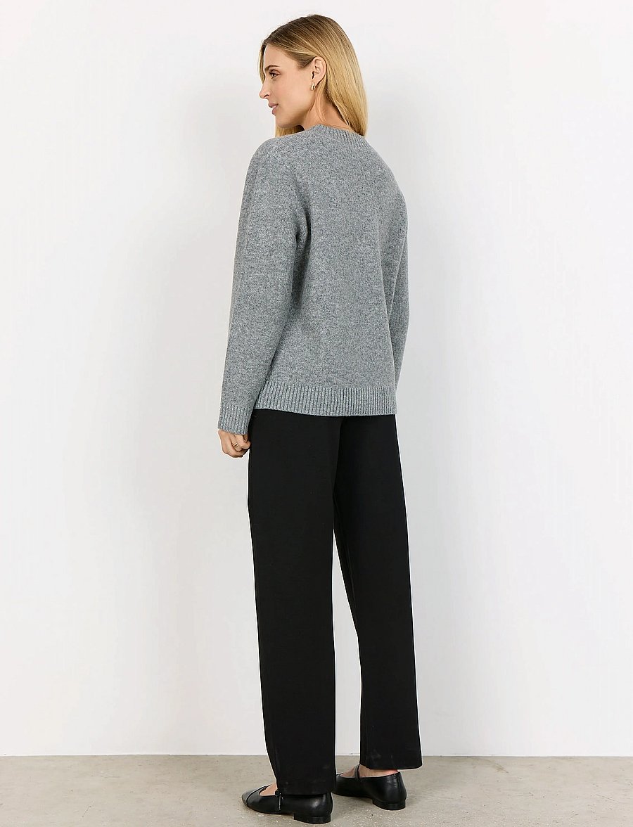 Soyaconcept - SC-AUDREY - stickade tröjor - 99470 med. grey melange combi - 4