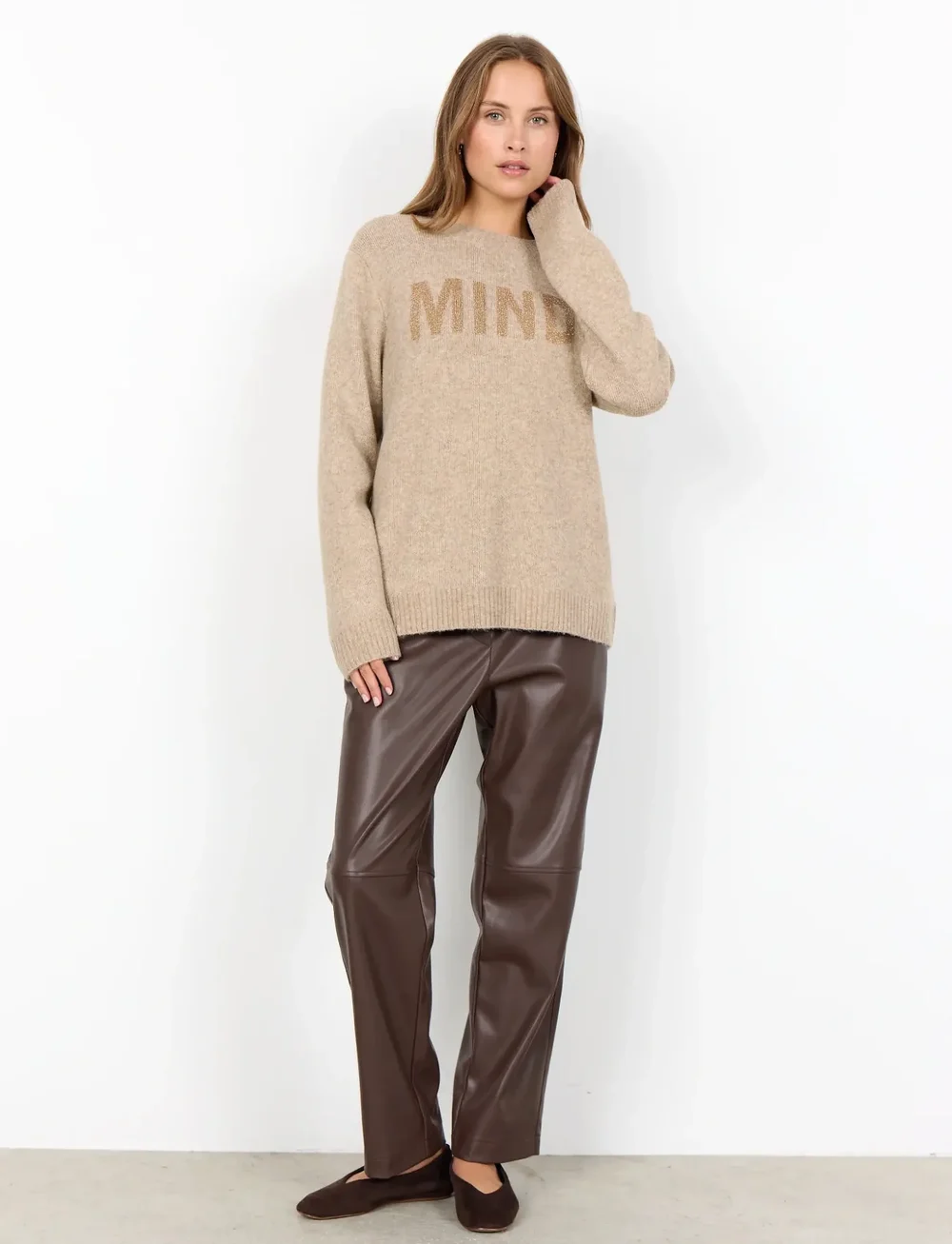 Soyaconcept - SC-AUDREY - striktrøjer - 98008c sand melange combi - 4