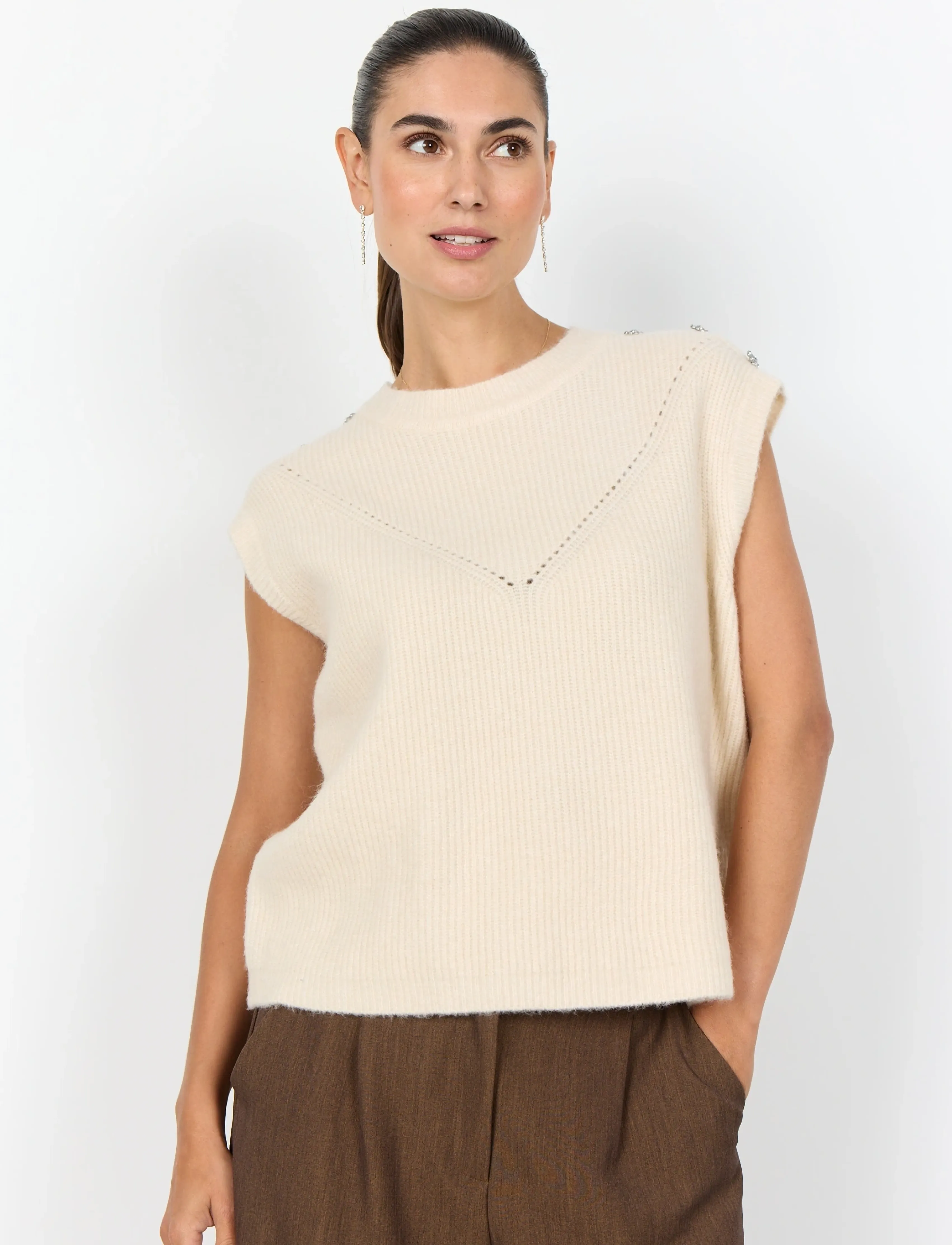 Soyaconcept Sc-Avalon, M, Cream, Veste > Strikkede Veste, Dame