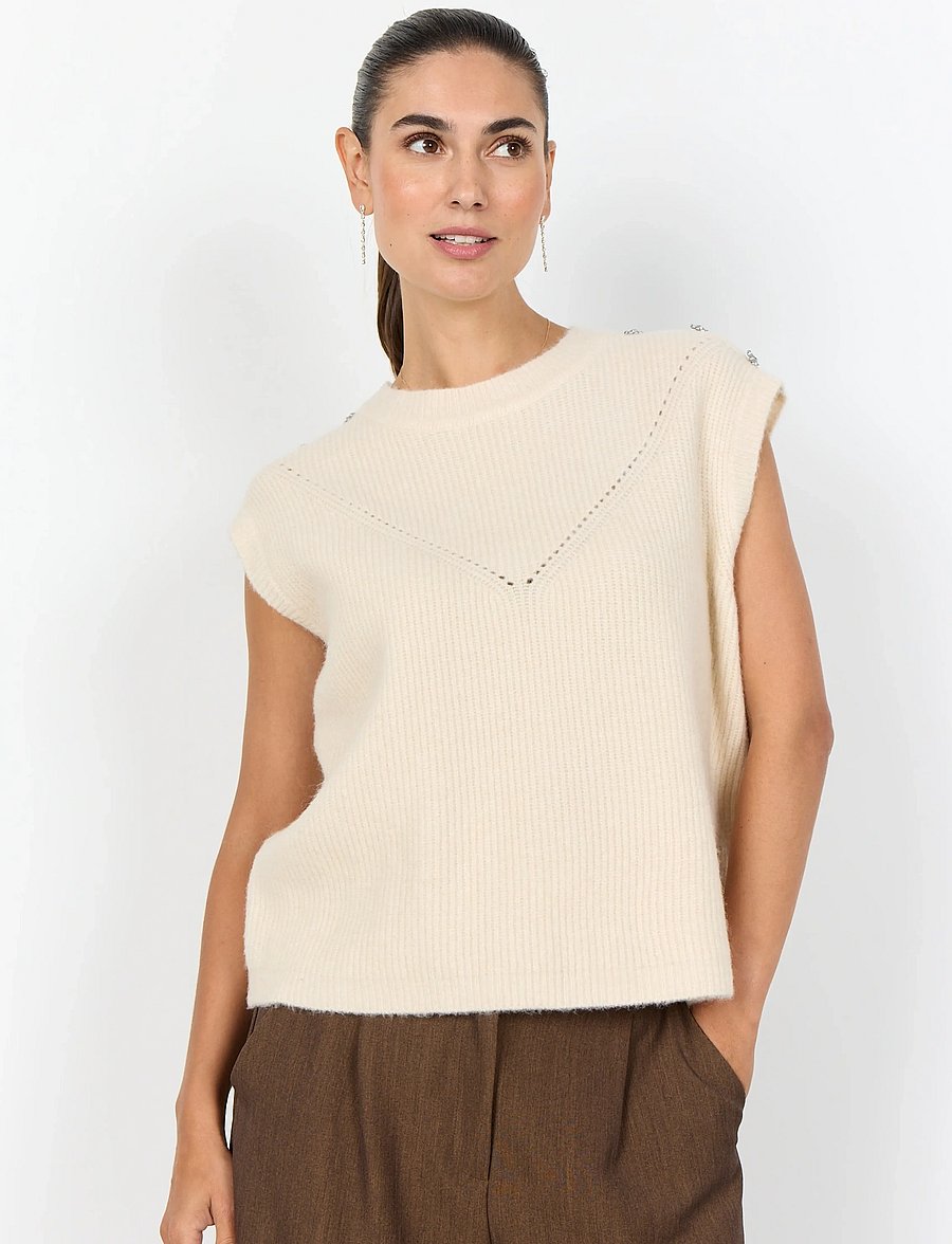 Soyaconcept - SC-AVALON - kootud vestid - 91620 cream melange - 0