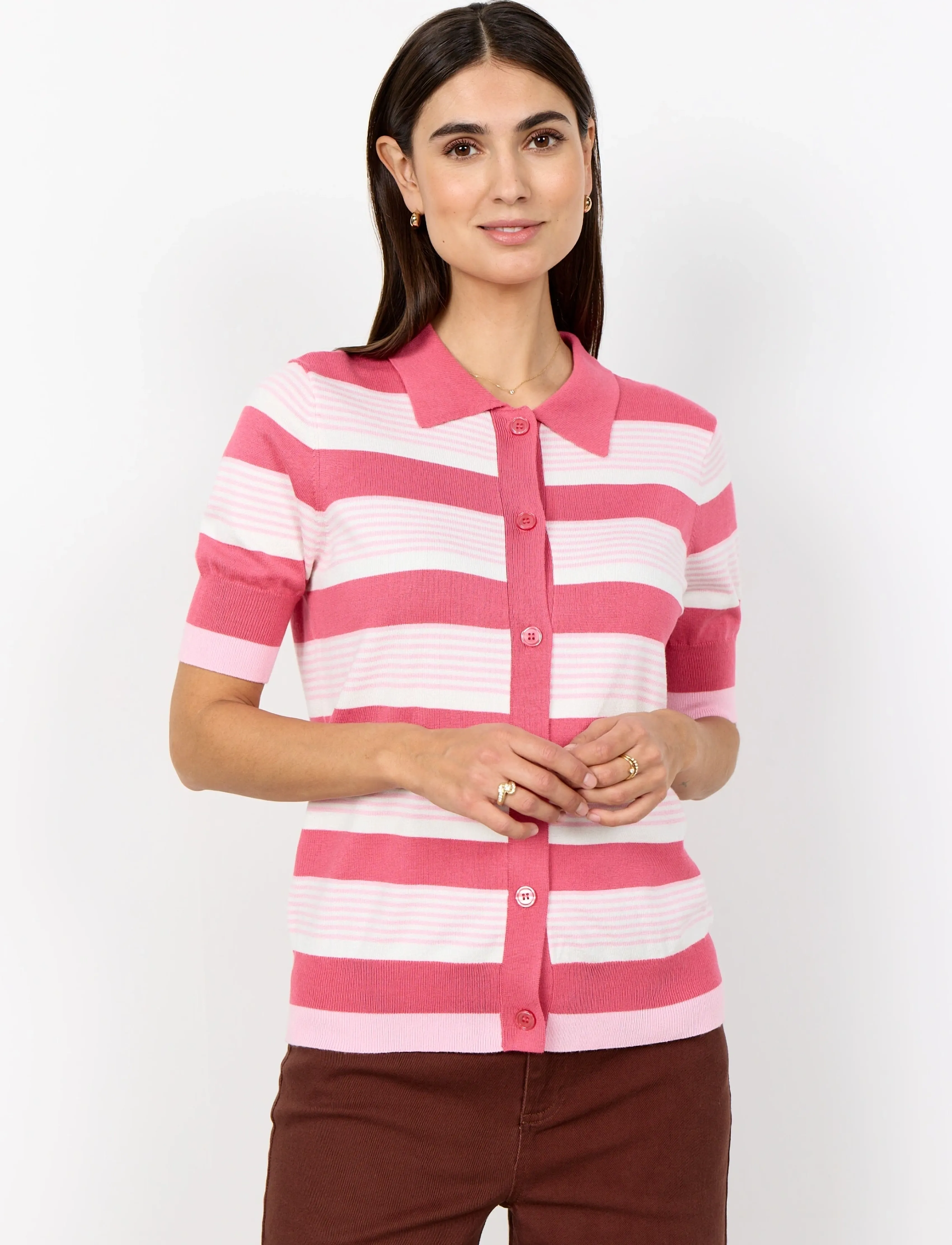 Soyaconcept Sc-Dollie Stripe, XL, White, Strik > Cardigans, Dame