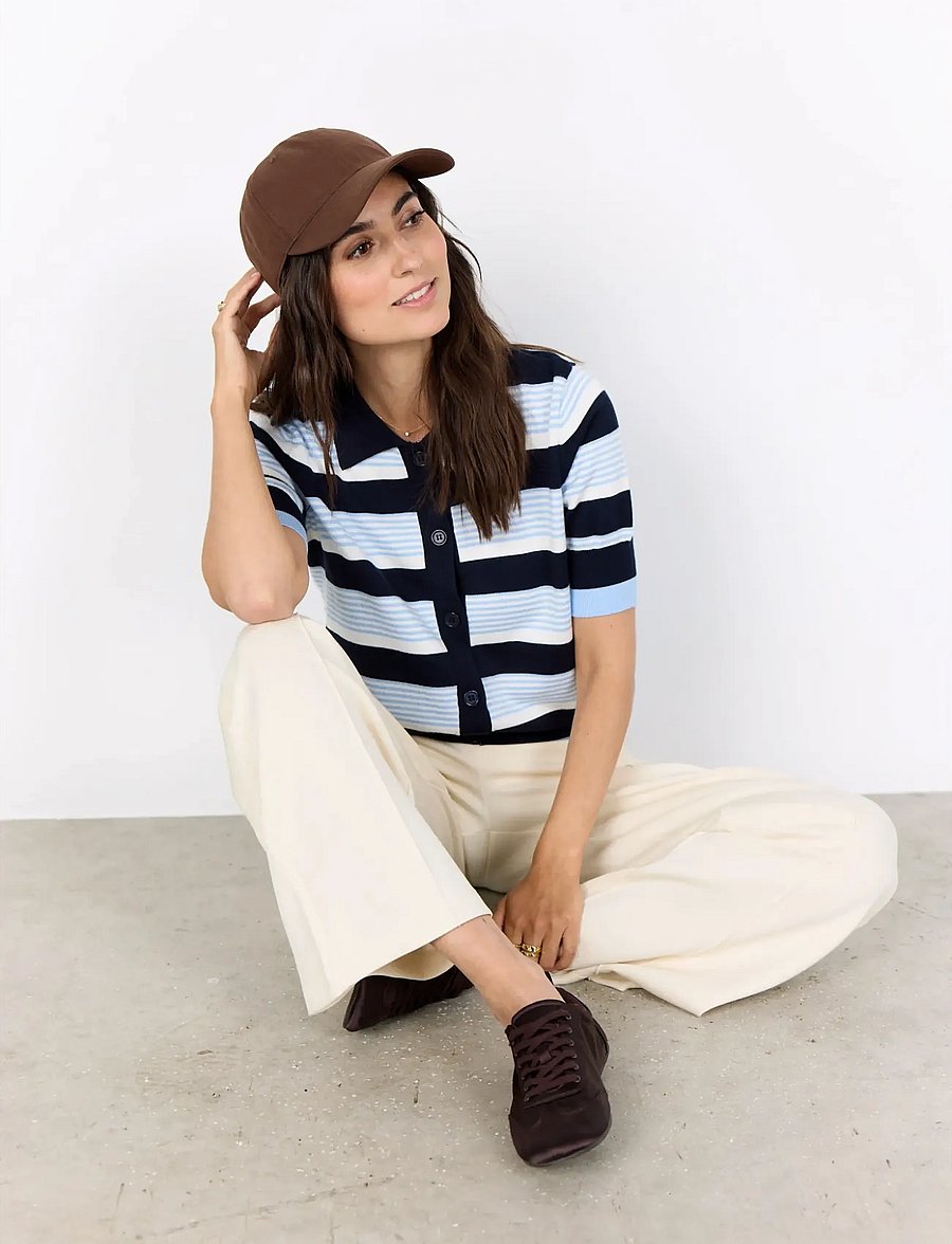 Soyaconcept - SC-DOLLIE STRIPE - strickjacken - 6910 navy combi - 0