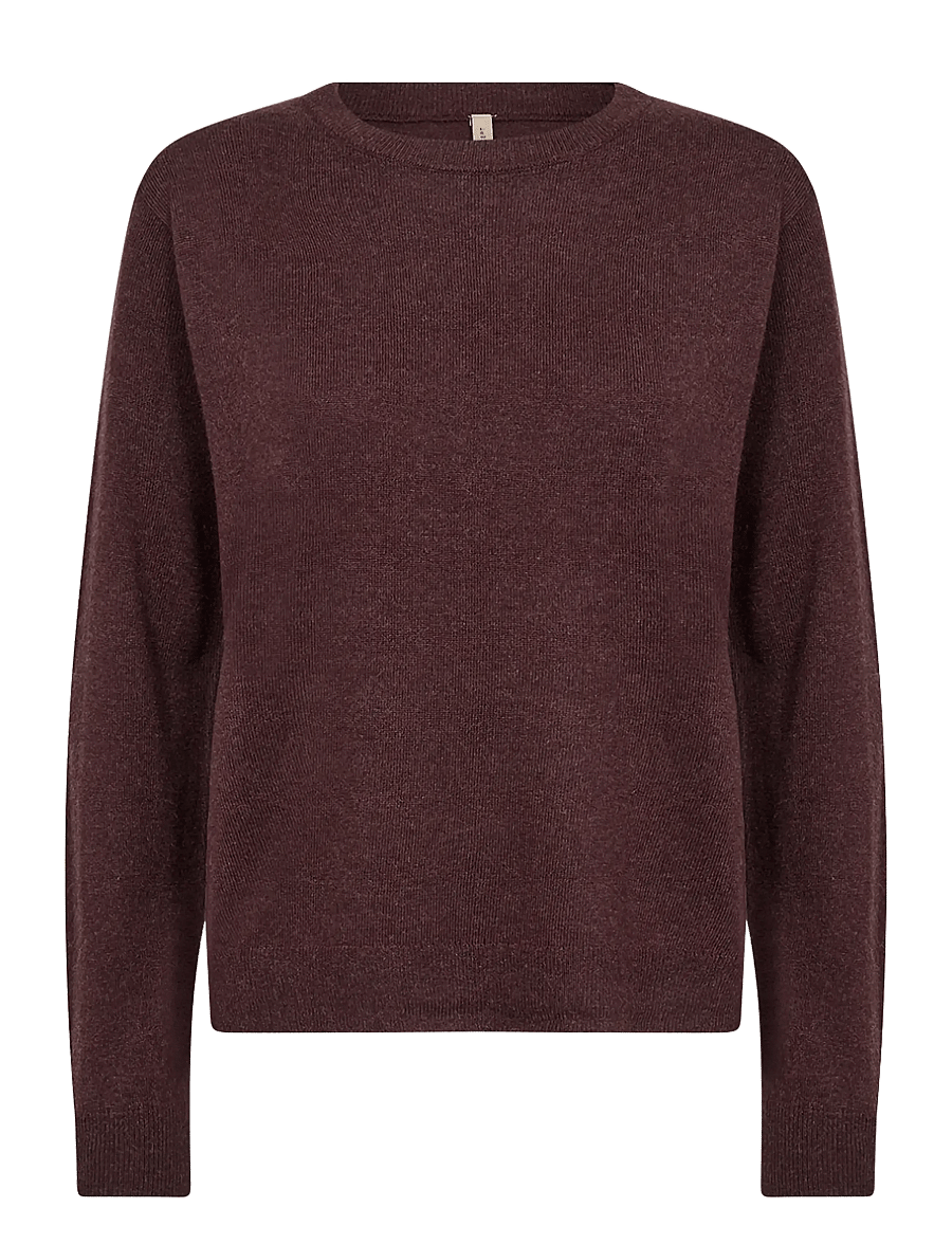 Soyaconcept - SC-HANNELE - striktrøjer - 98980 chocolate plum melange - 0