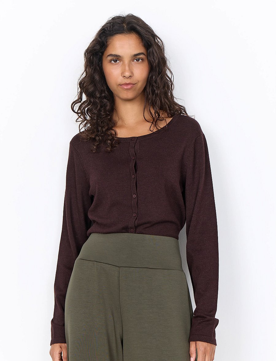 Soyaconcept - SC-DOLLIE - strickjacken - 98980 chocolate plum melange - 0