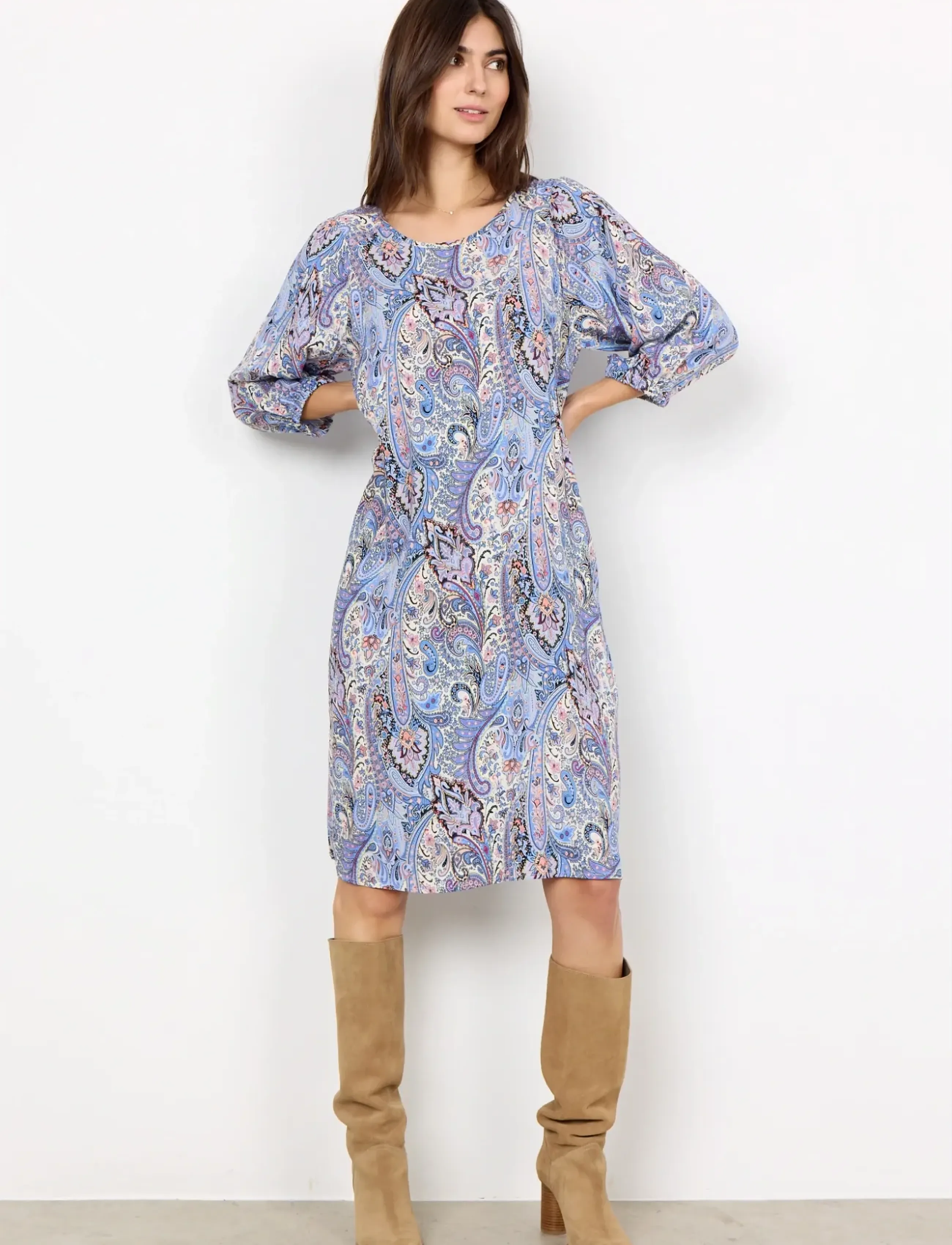 Soyaconcept - SC-KIE - midimekot - bright blue combi - 4