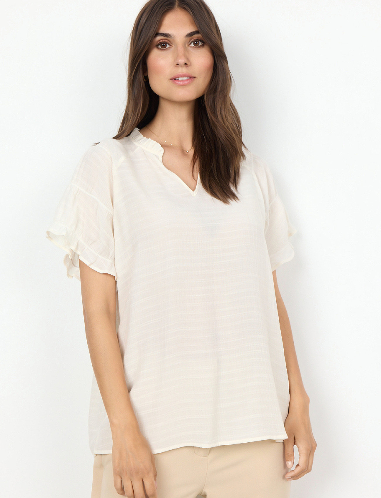 Soyaconcept - SC-CALYPSO - short-sleeved blouses - cream - 0