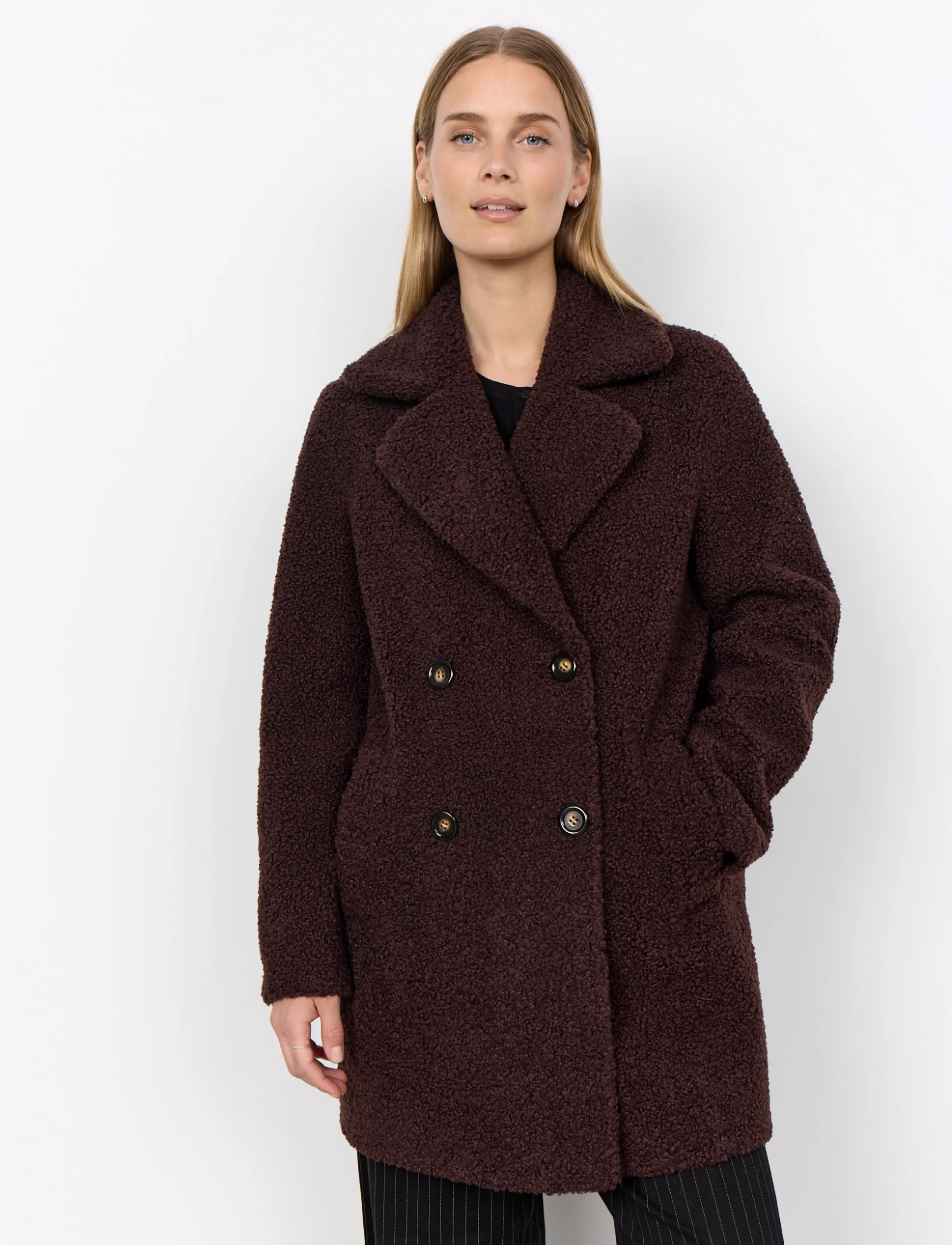 Soyaconcept - SC-MUKITE - faux fur jakker - 8980 chocolate plum - 0
