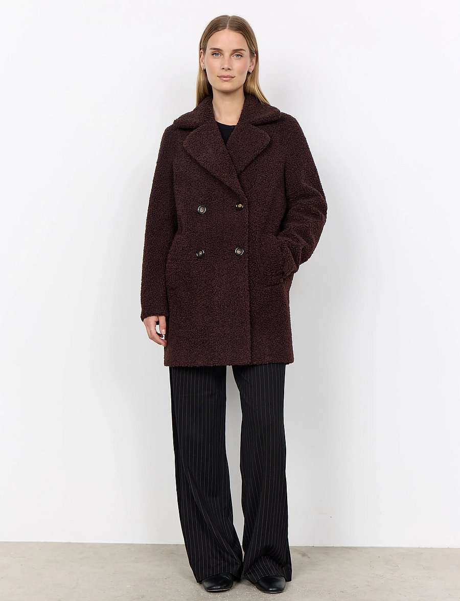 Soyaconcept - SC-MUKITE - faux fur jakker - 8980 chocolate plum - 4