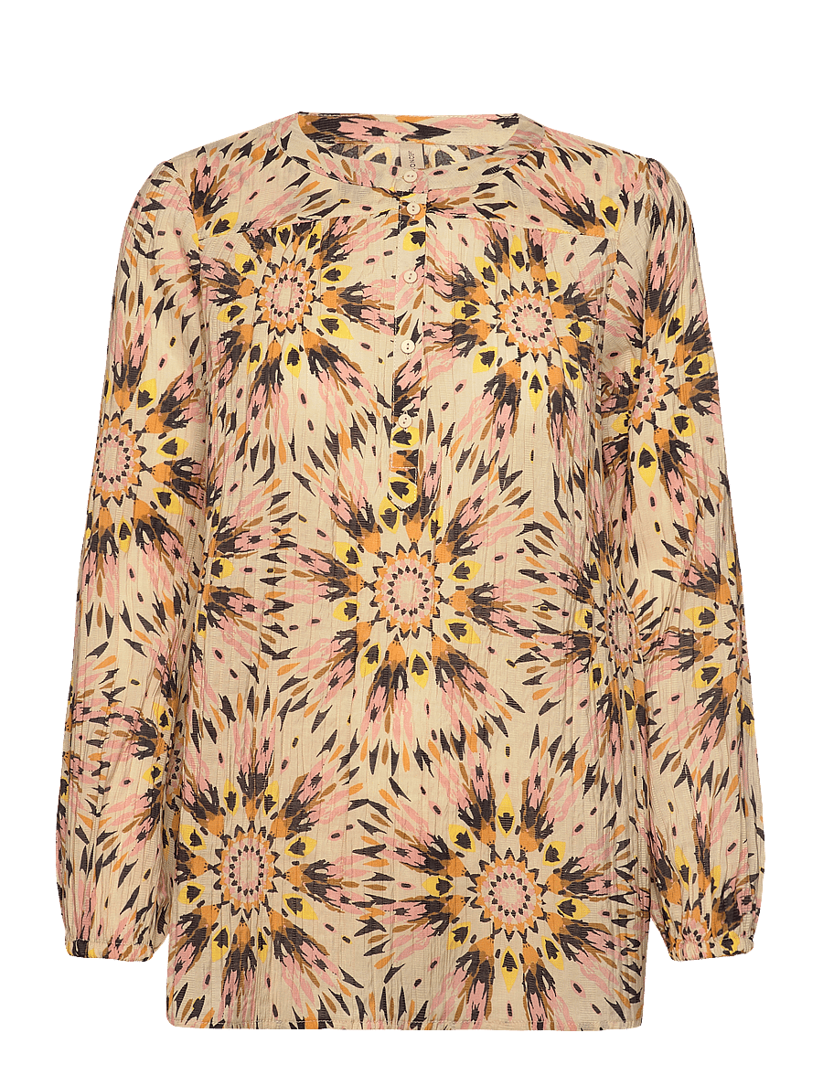 Soyaconcept - SC-MIRRA - långärmade blusar - golden yellow combi - 1