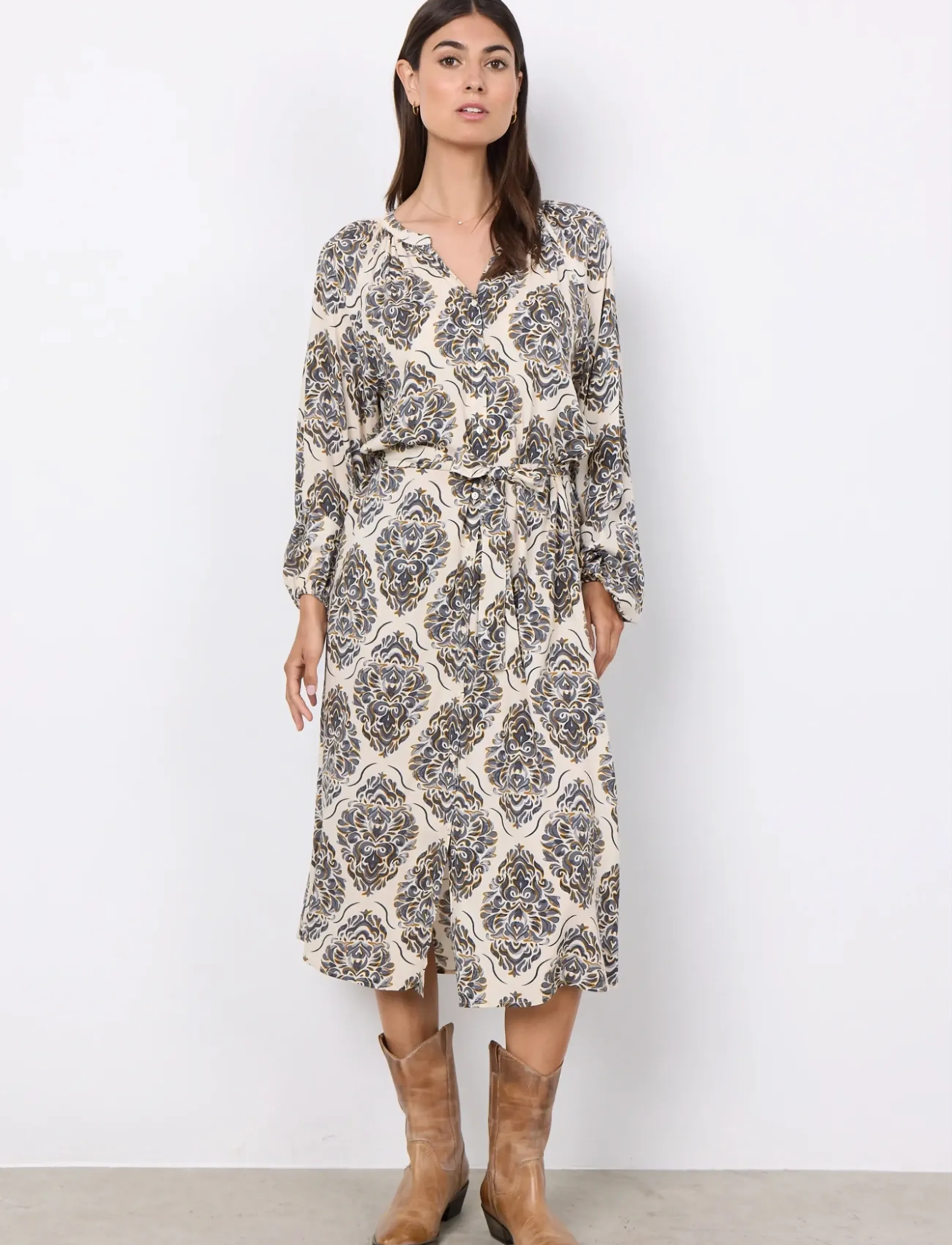Soyaconcept - SC-MELENE - midi kjoler - black combi - 4
