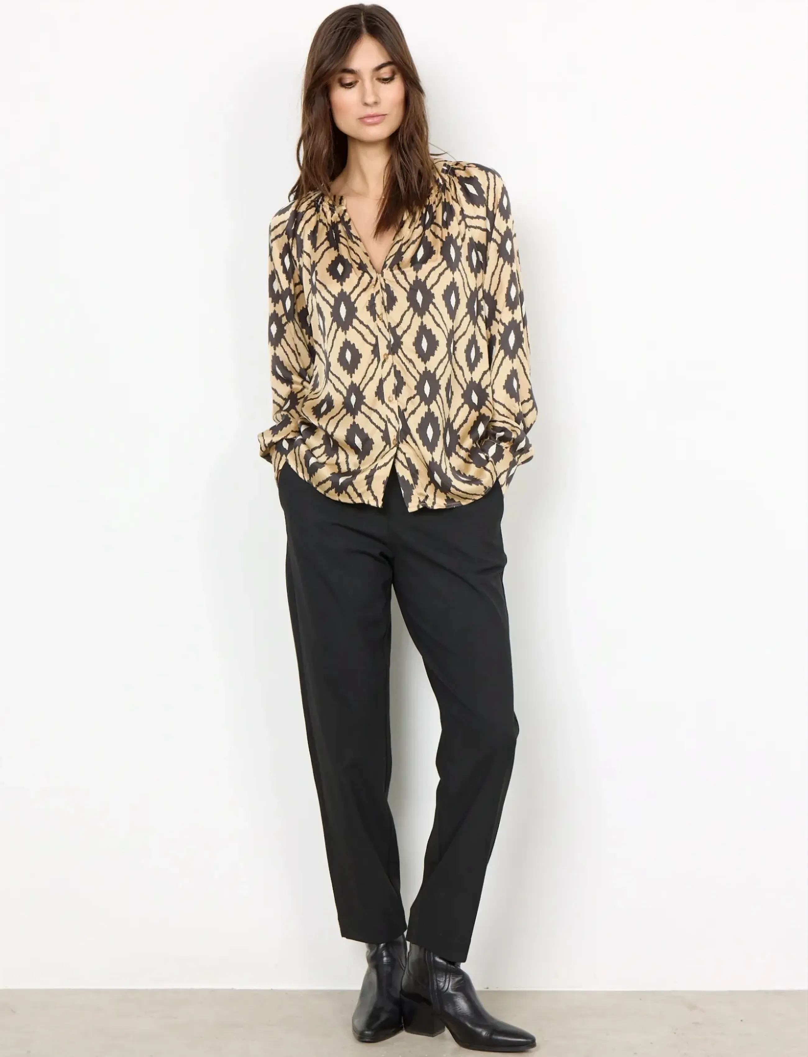 Soyaconcept - SC-TAMMI - long sleeved blouses - sand combi - 3
