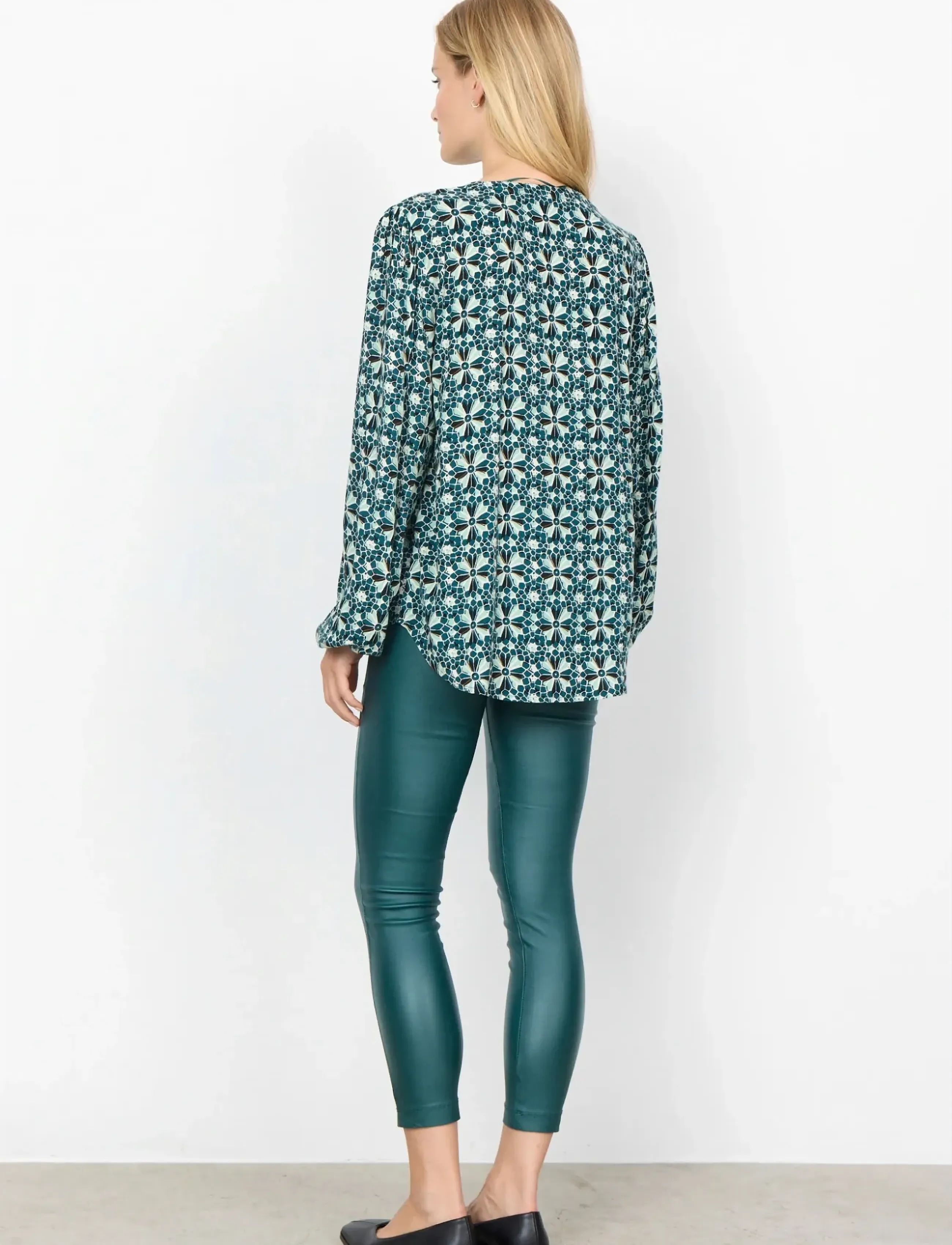 Soyaconcept - SC-TAMRA - langærmede bluser - shady green combi - 3