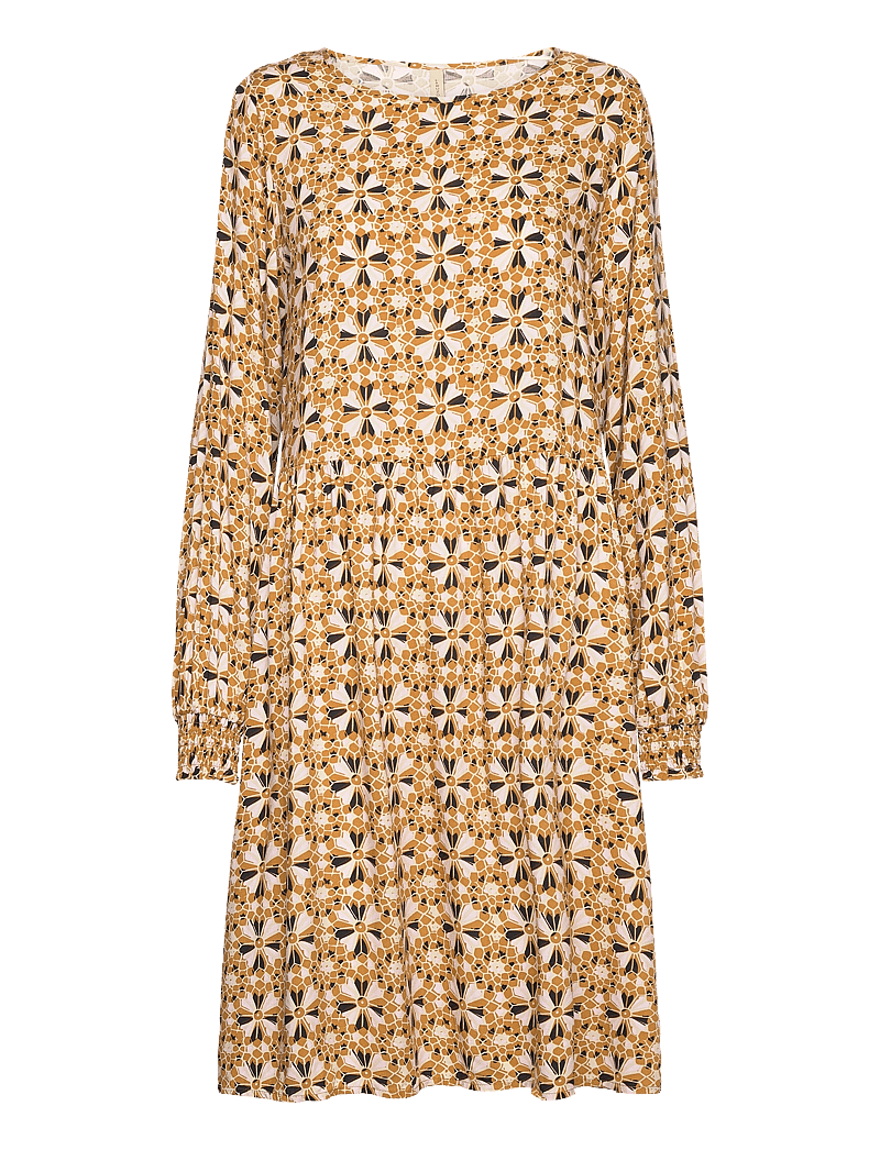 Soyaconcept - SC-TAMRA - midi kjoler - golden yellow combi - 1