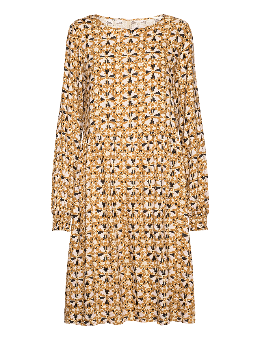 Soyaconcept - SC-TAMRA - robes midi - golden yellow combi - 1