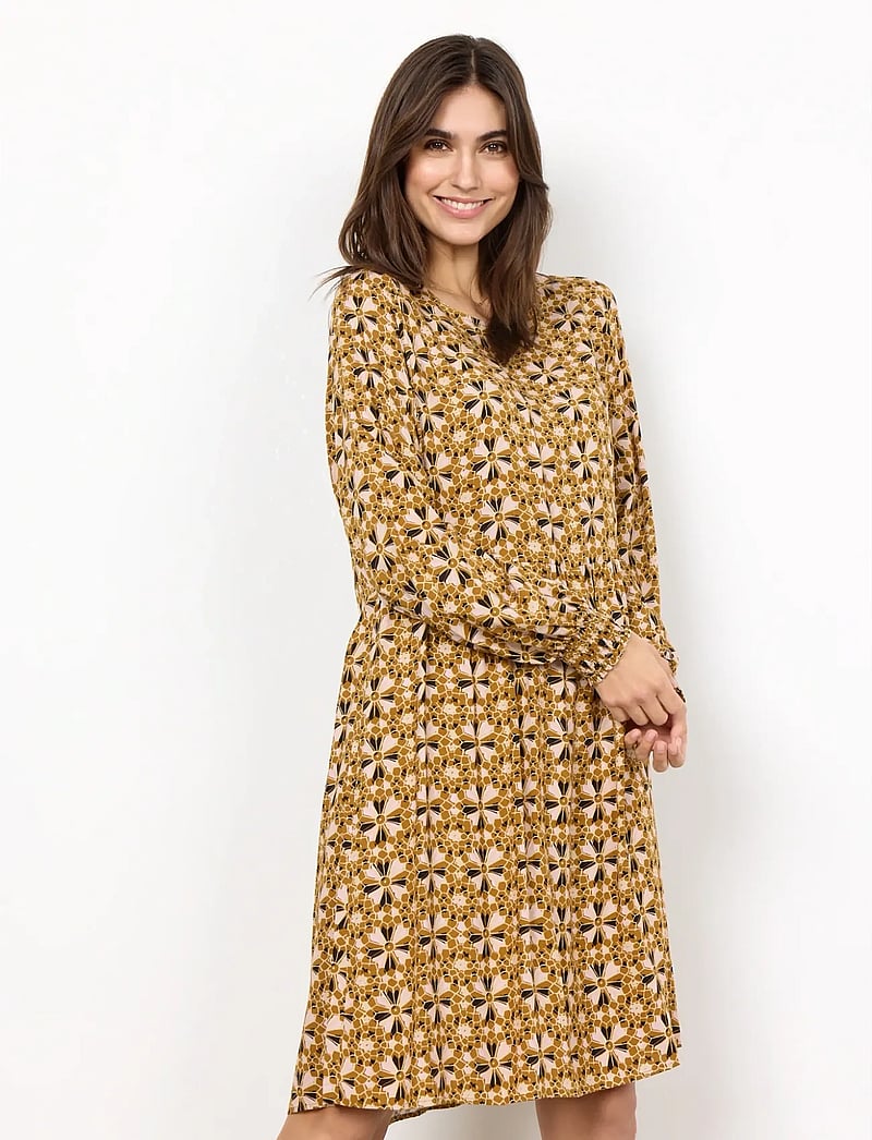 Soyaconcept - SC-TAMRA - midi kjoler - golden yellow combi - 0