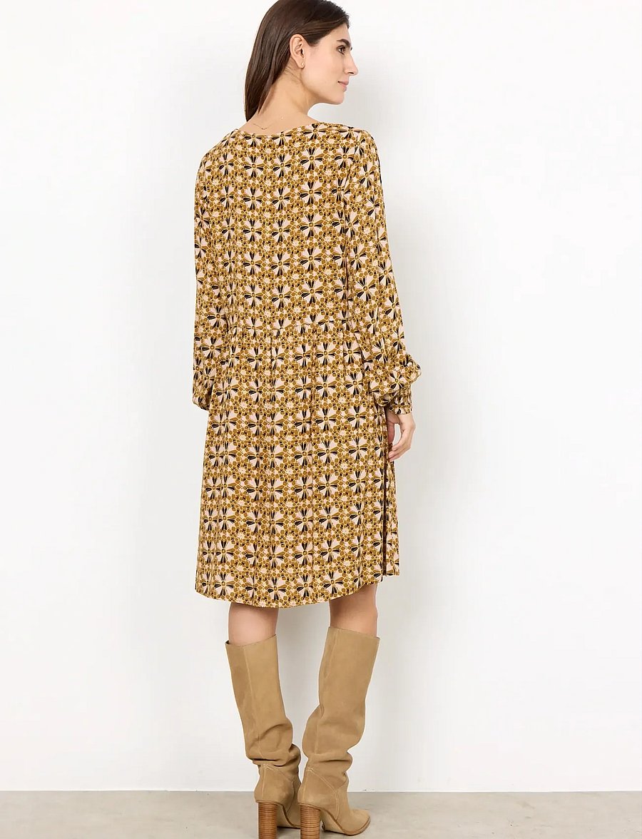 Soyaconcept - SC-TAMRA - robes midi - golden yellow combi - 3