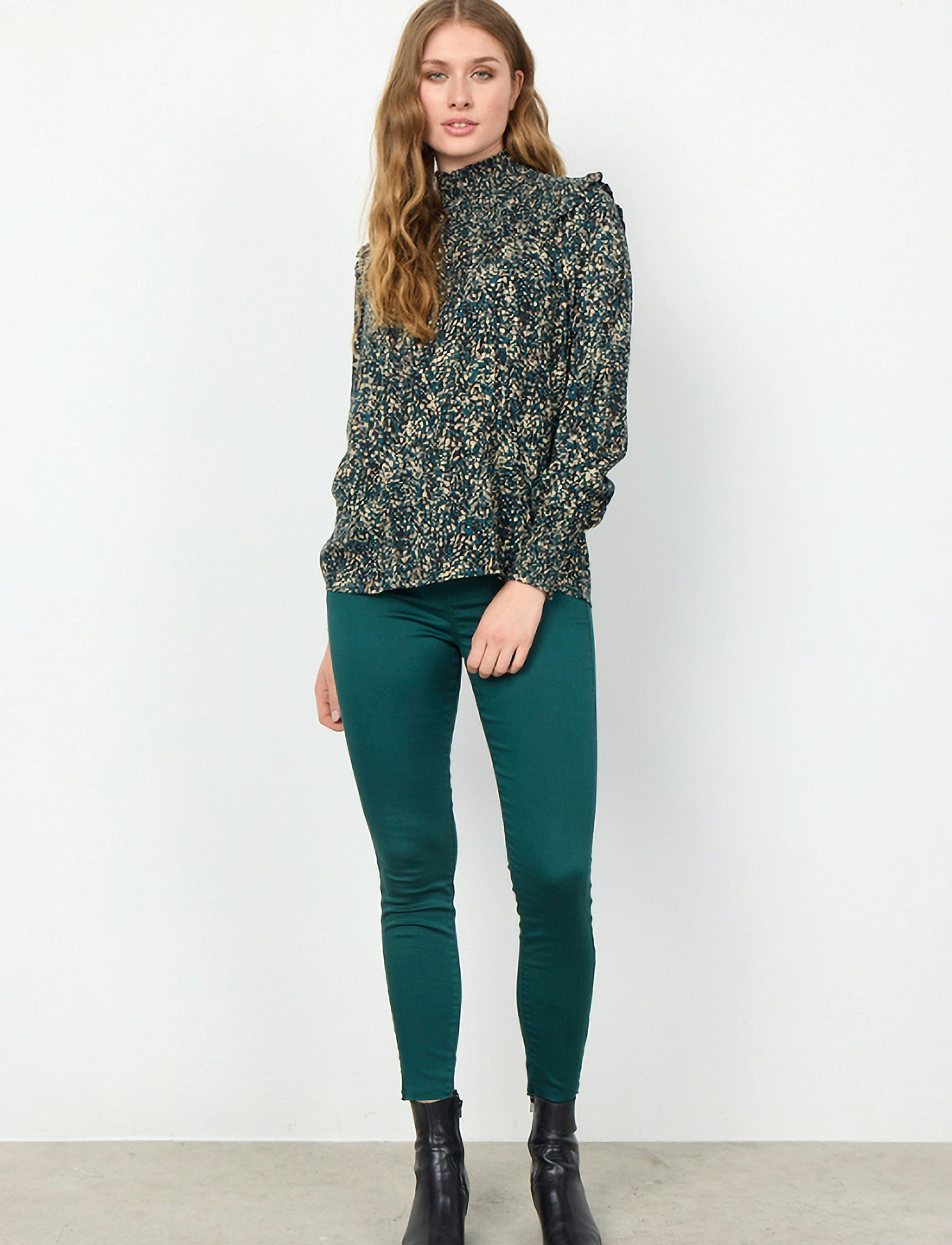 Soyaconcept - SC-TASMIN - långärmade blusar - shady green combi - 4
