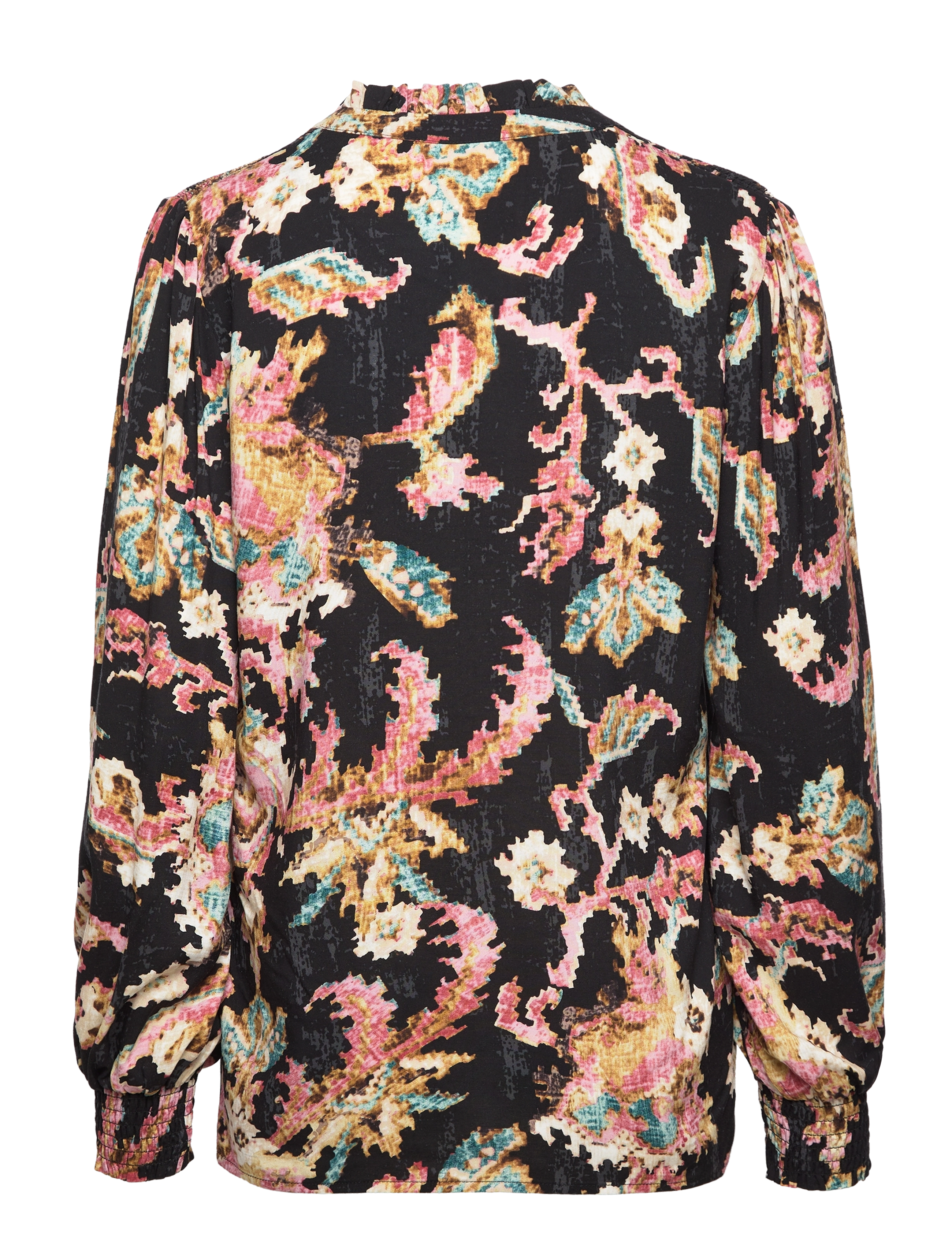 Soyaconcept - SC-TAKARI - langermede bluser - black combi - 2