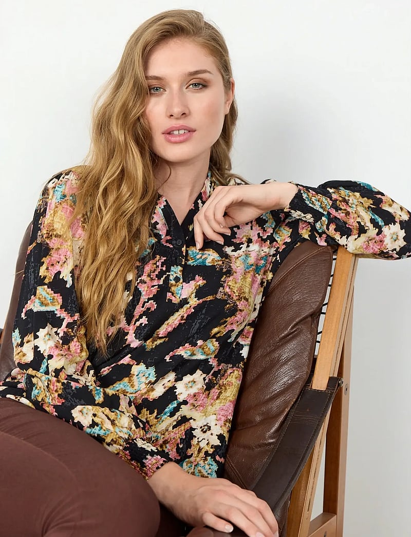 Soyaconcept - SC-TAKARI - langærmede bluser - black combi - 0